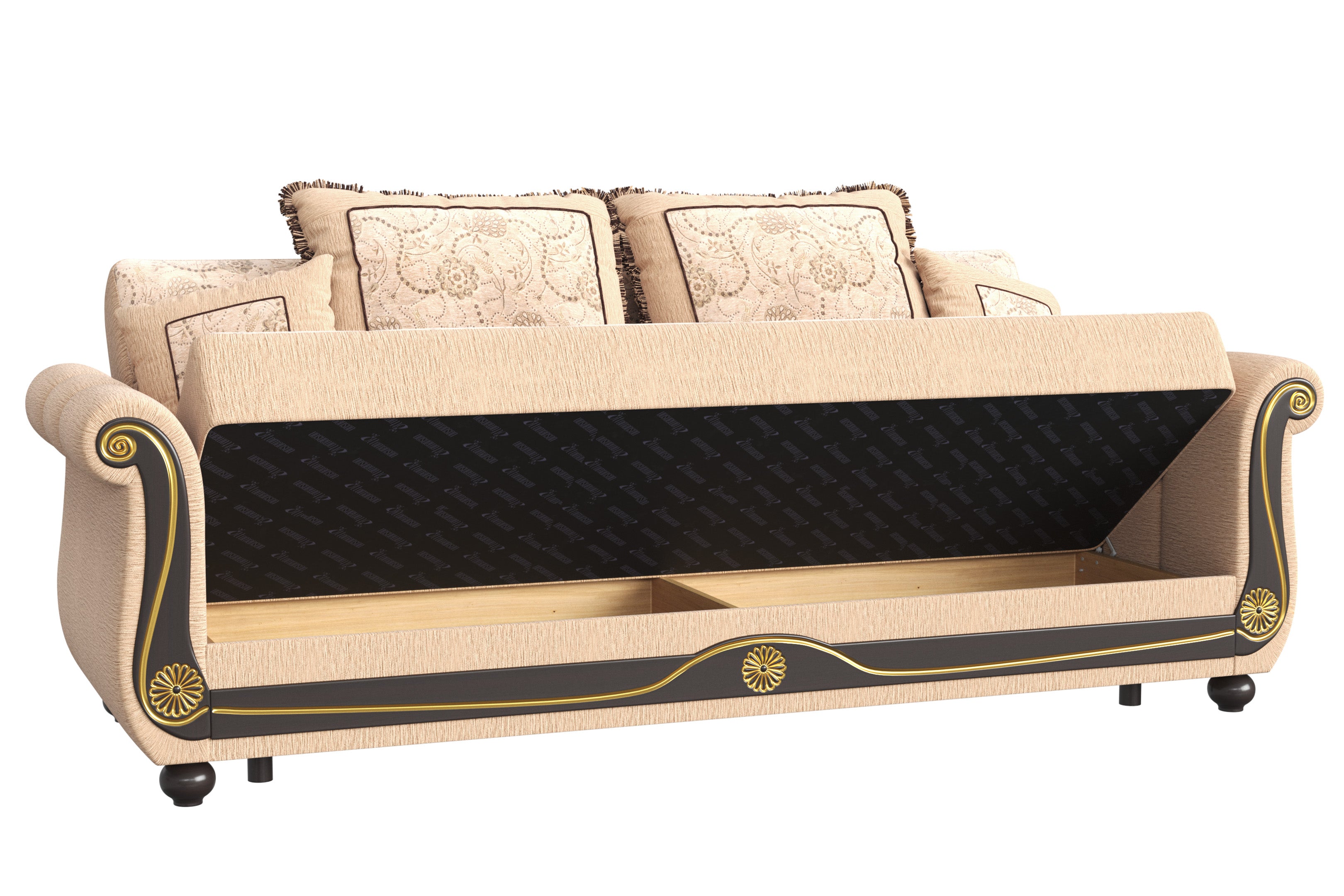 PrimeNest Timberline Collection Convertible Sofabed with Storage, Upholstered Sleeper Sofa Bed Beige ¨C Bedding Collections for Living Room & Small Spaces