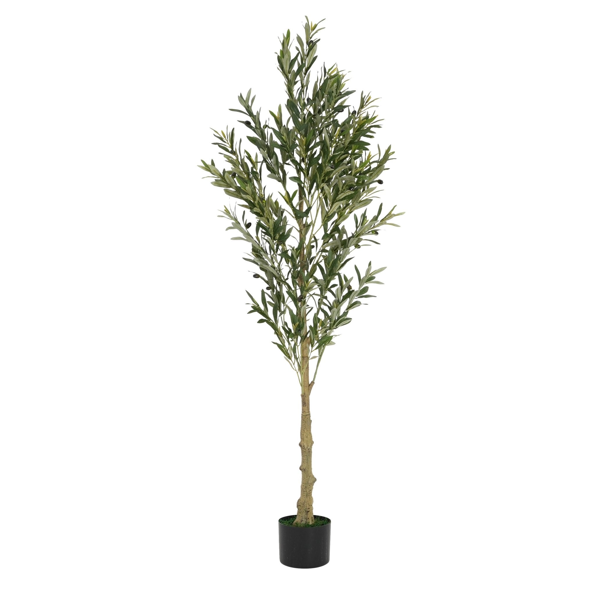 koorbiir ar4 6' Artificial Olive Tree with Pot, Realistic Faux Olive Tree for Indoor & Outdoor Decoration, Artificial Flowers & Greenery - Koorbiir