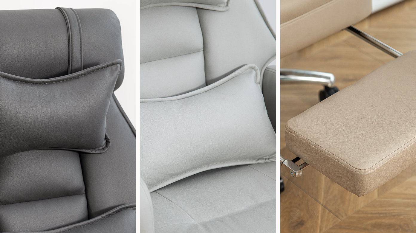 koorbiir o1 Ergonomic Swivel Office Chair with Lumbar Support & Headrest ¨C High Back Reclining Computer Chair, Beige