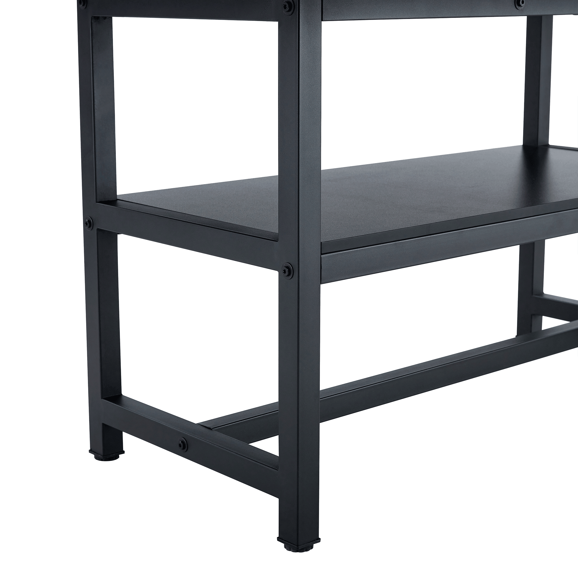koorbiir ta3 71" x 35.4" Wooden & Black Spliced Dining Table with Middle Storage ¨C 6 Light Gray Linen Fabric Chairs, Sturdy Metal Frame, Table Linens Included - Koorbiir