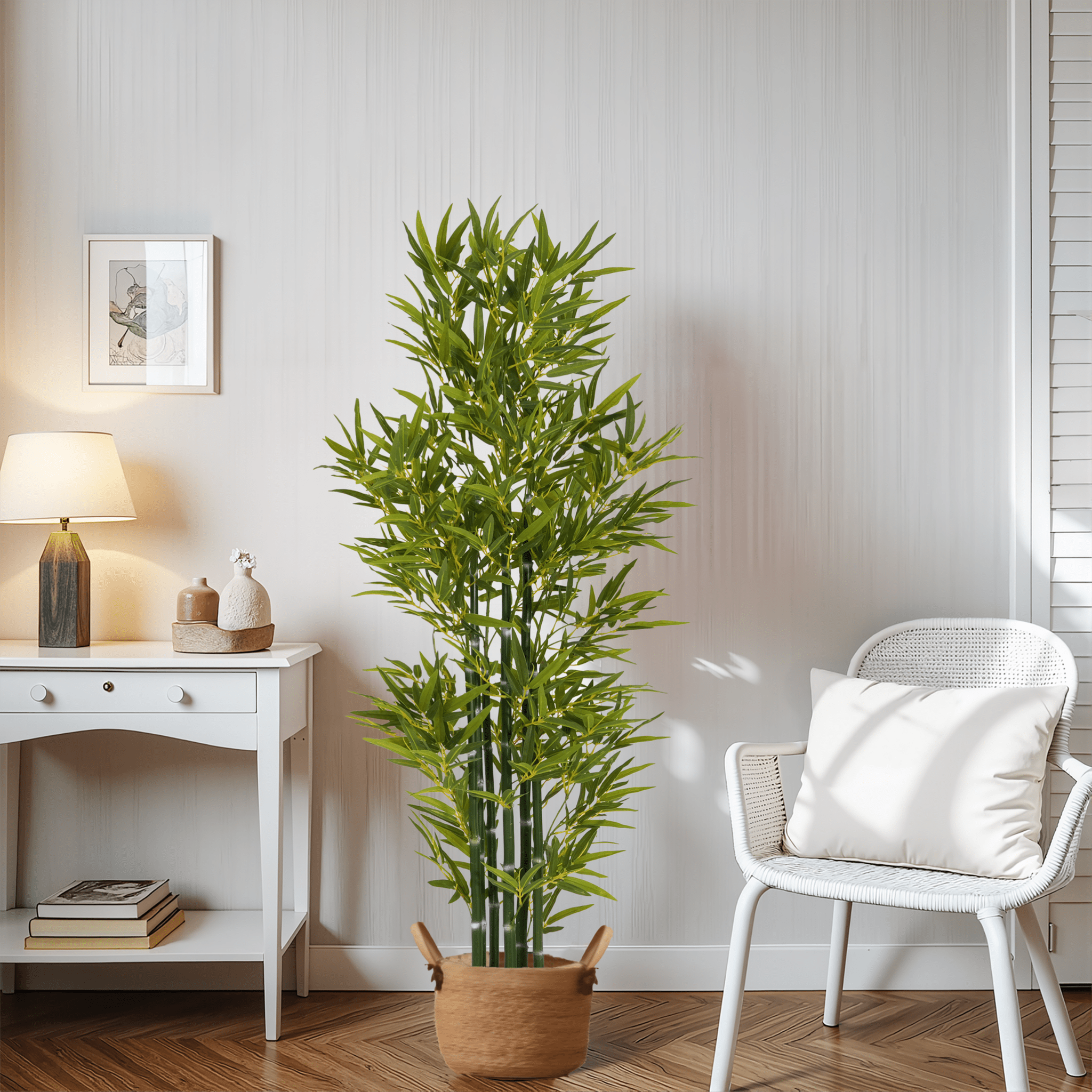koorbiir ar6 5' Artificial Bamboo with Pot, Set of 2, Lifelike Faux Bamboo Plants for Home & Office D¨¦cor, Artificial Flowers & Greenery - Koorbiir
