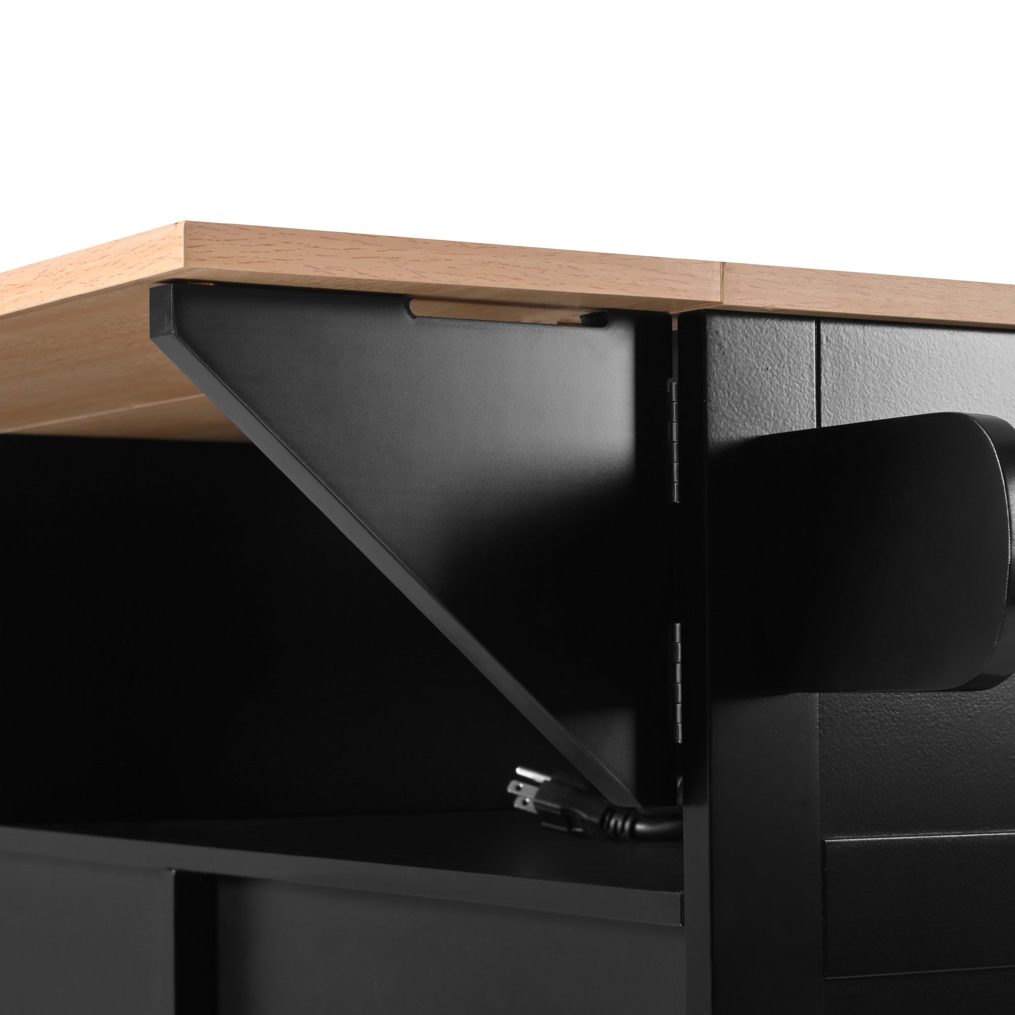 koorbiir k2 K&K 55.7" Large Kitchen Island with Storage, 2 Drop Leaves, Rolling Kitchen Cart with Power Outlet, Folding Dining Table, 3 Drawers & Spice/Towel Rack ¨C Mobile Kitchen Storage for Kitchen & Dining Room, Black