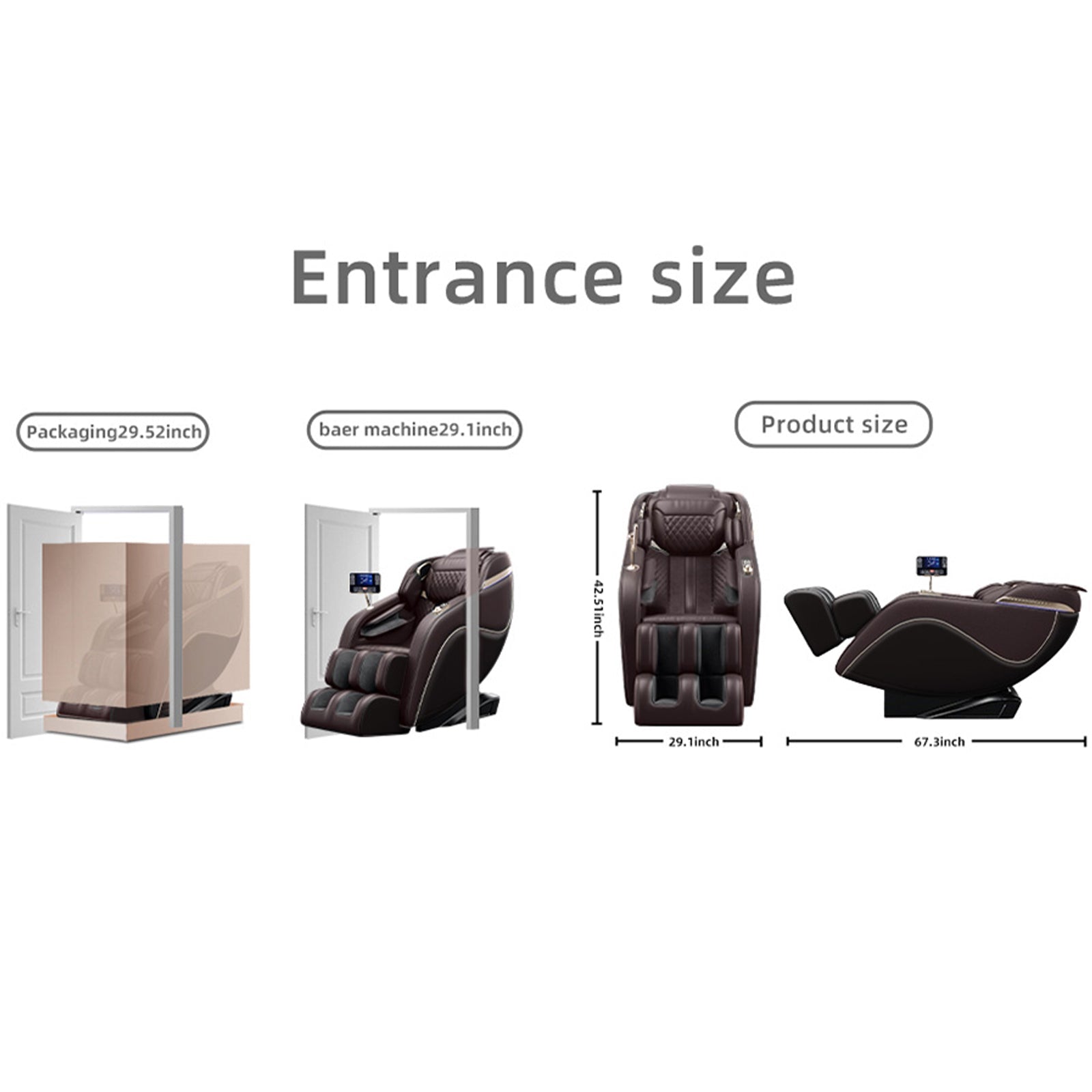 koorbiir ma4 Zero Gravity Massage Chair with SL - Track, Shiatsu, Heated Back & Calves, Foot Rollers, Built - in Speakers & Smart LCD Control ¨C Full Body Relaxation for Home or Office - Koorbiir
