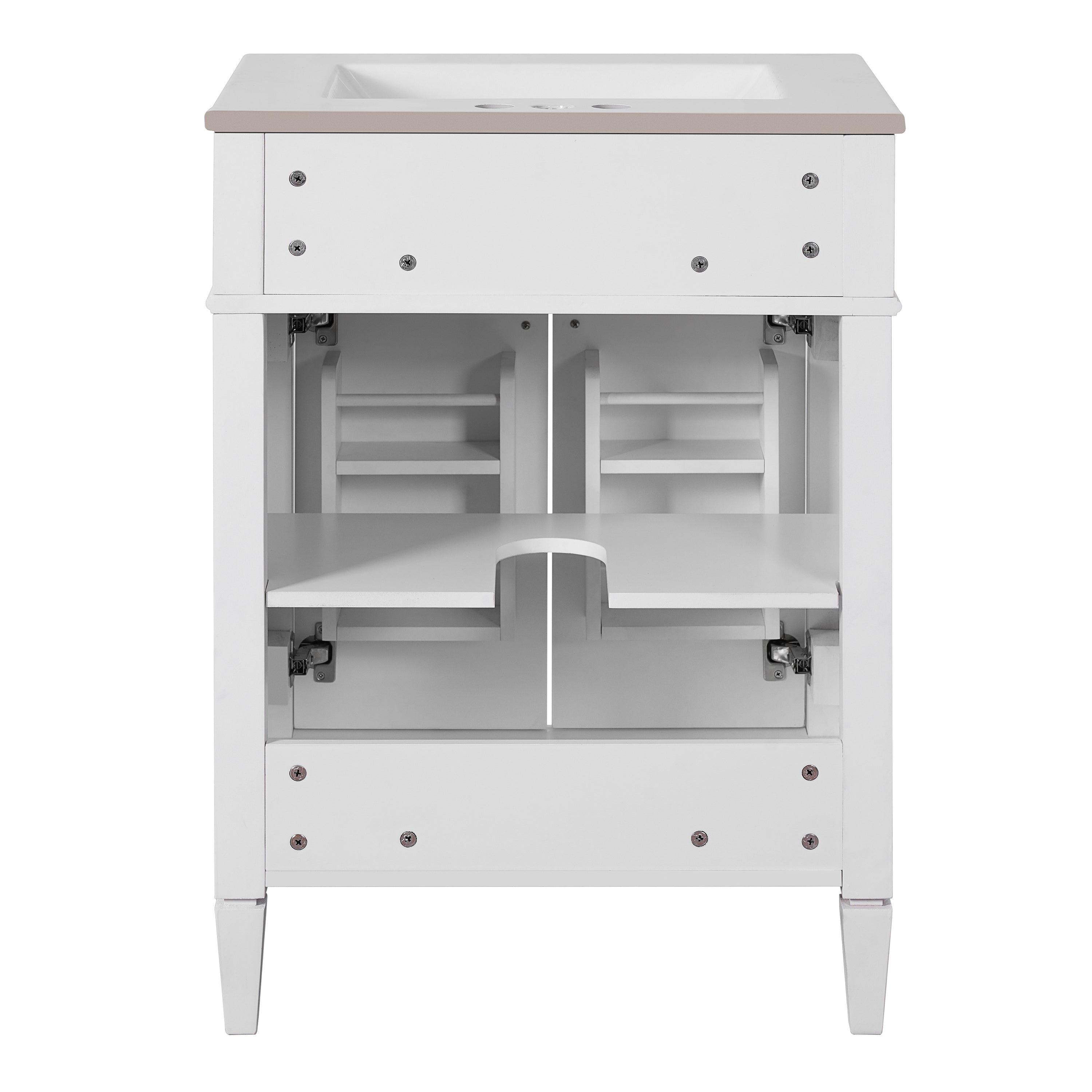 24 Bathroom Vanity Cabinet with Sink ¨C Soft-Closing Doors, Tip-Out Drawer & Organizers for Bathroom Organization