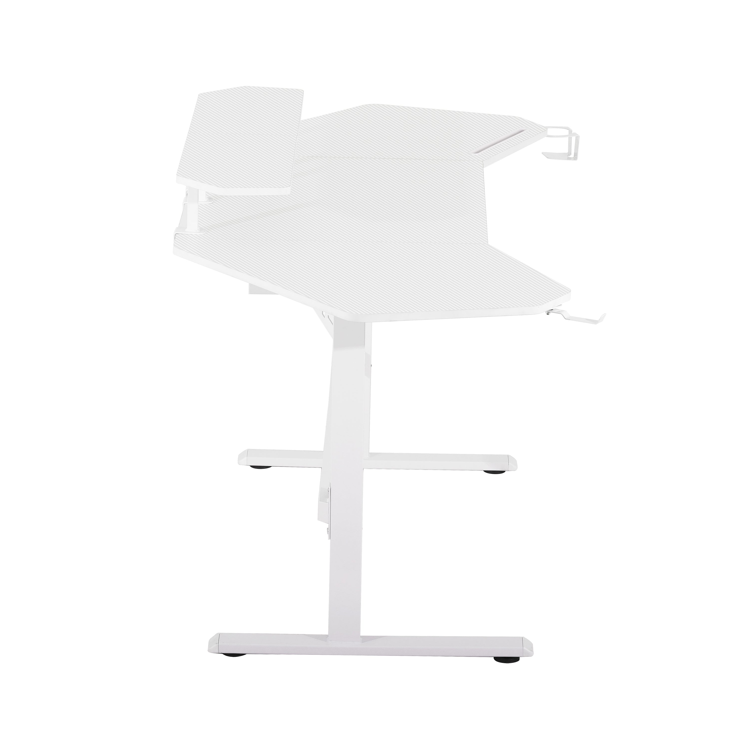 koorbiir G2 Sport TS911D White Gaming Desk with Shelves & Accessory Holder ¨C Ergonomic Gaming Desk