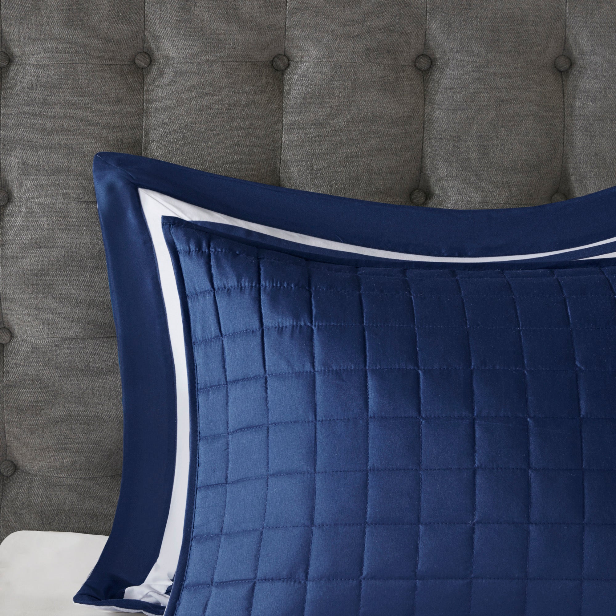 8-Piece Blue Seersucker Comforter & Quilt Set ¨C King/Cal King Bedding Collections with Decorative Pillows & Shams