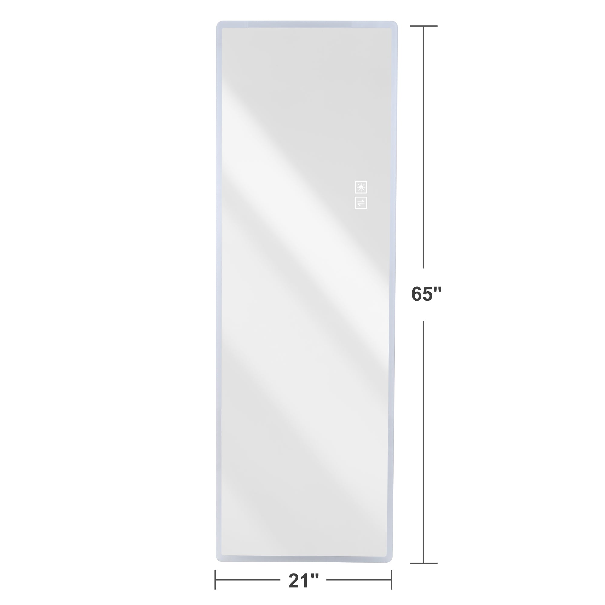 koorbiir mi6 65x24 Full Length LED Floor Mirror, Wall-Mounted Body Mirror with Dimming & 3 Color Modes for Bedroom, Full-Size Mirror with Integrated Lights