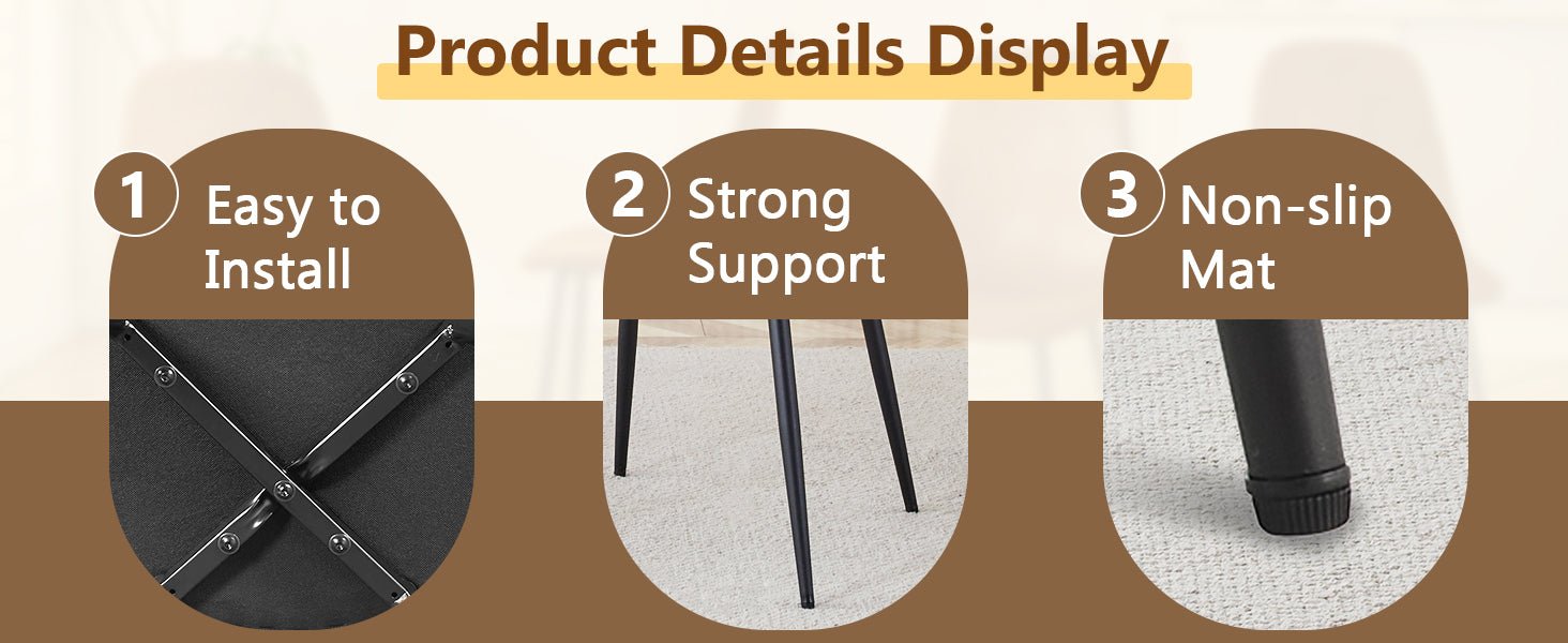 koorbiir ta6 47.3" Modern Splicing Circular Dining Table with Double - Layer Storage ¨C 4 Black Linen - Cotton High - Resilience Chairs with Metal Legs, Table Linens Included - Koorbiir