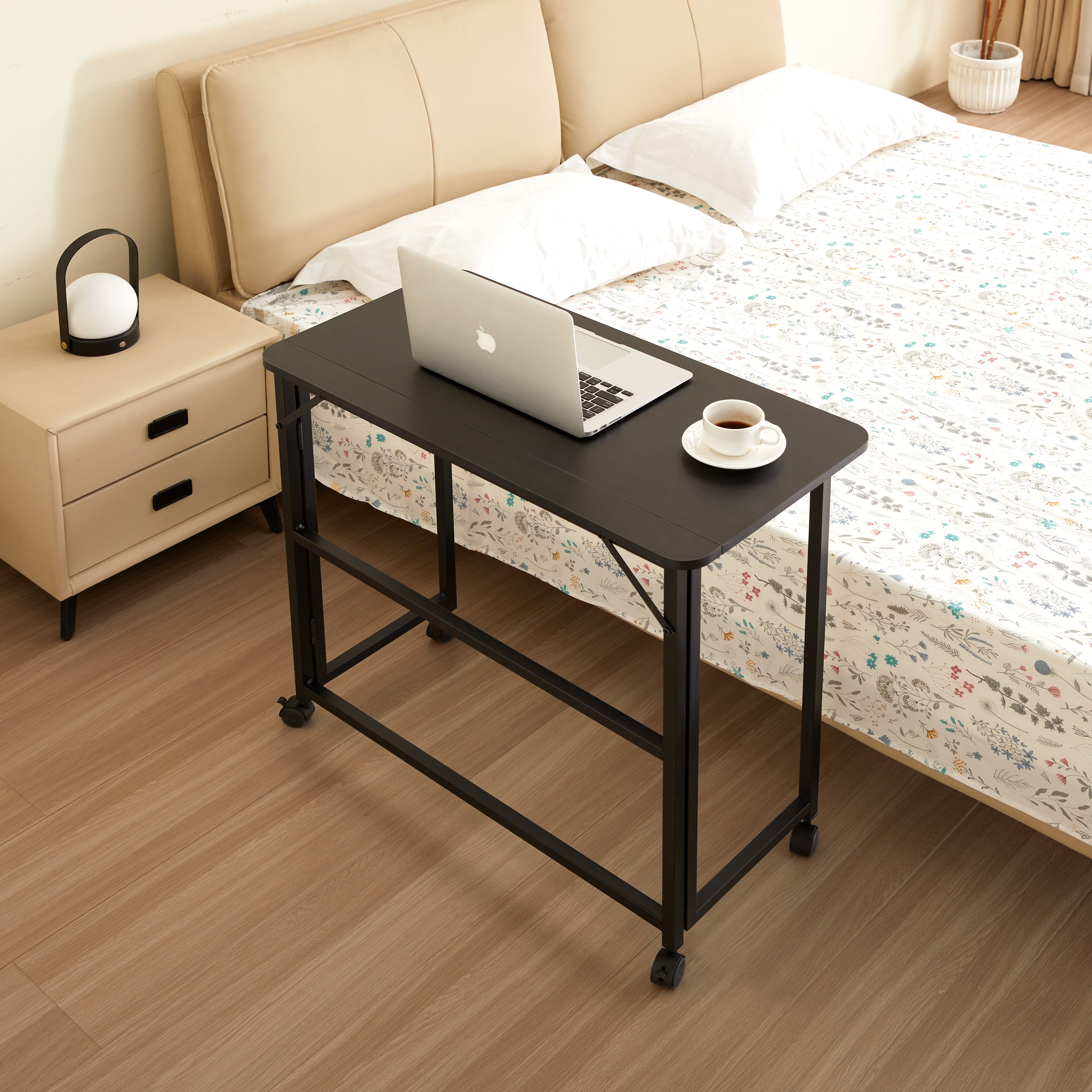 koorbiir f4 Foldable Table ¨C 31.5" White Small Folding Desk for Home Office, Bedroom, or Study (80¡Á58cm)