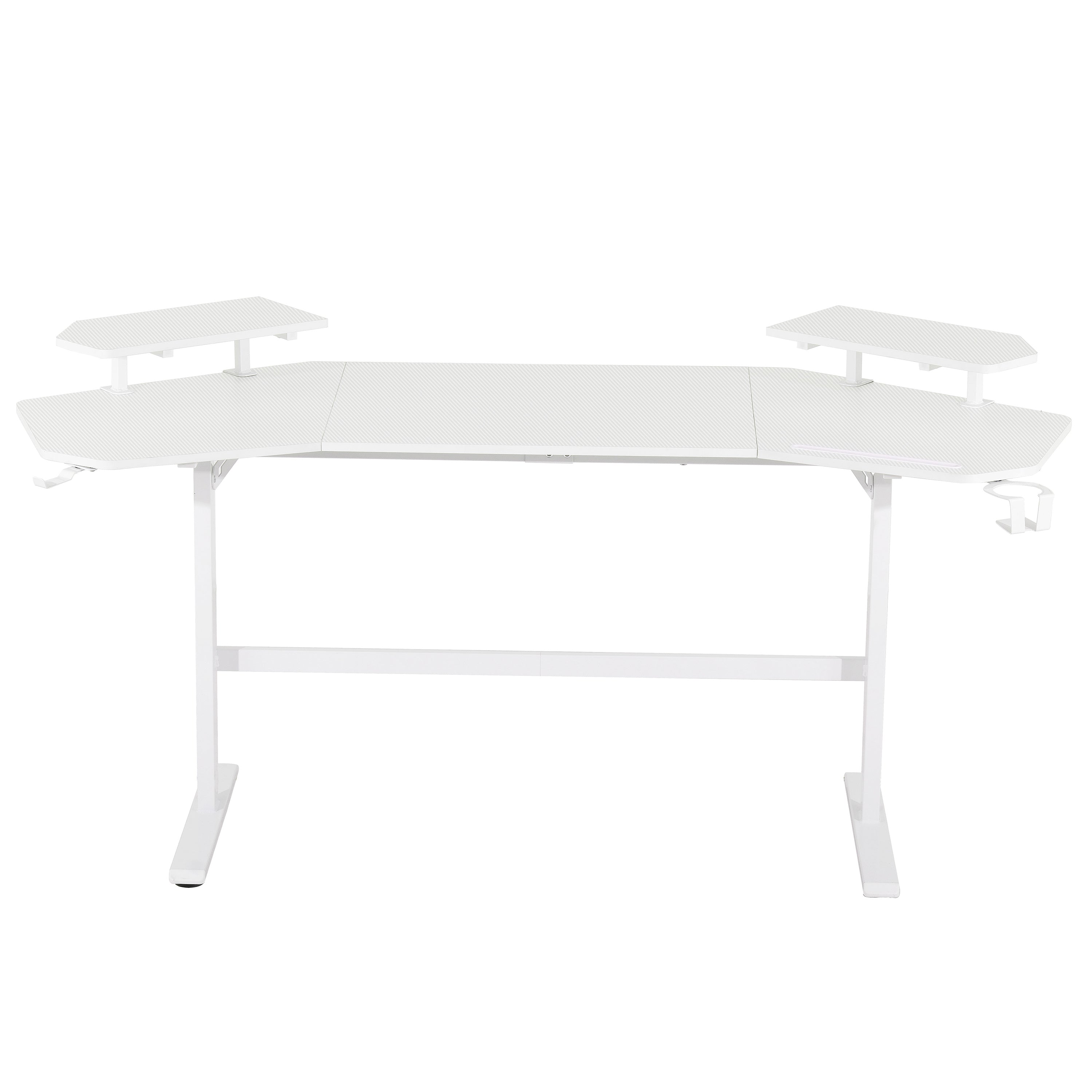 koorbiir G2 Sport TS911D White Gaming Desk with Shelves & Accessory Holder ¨C Ergonomic Gaming Desk
