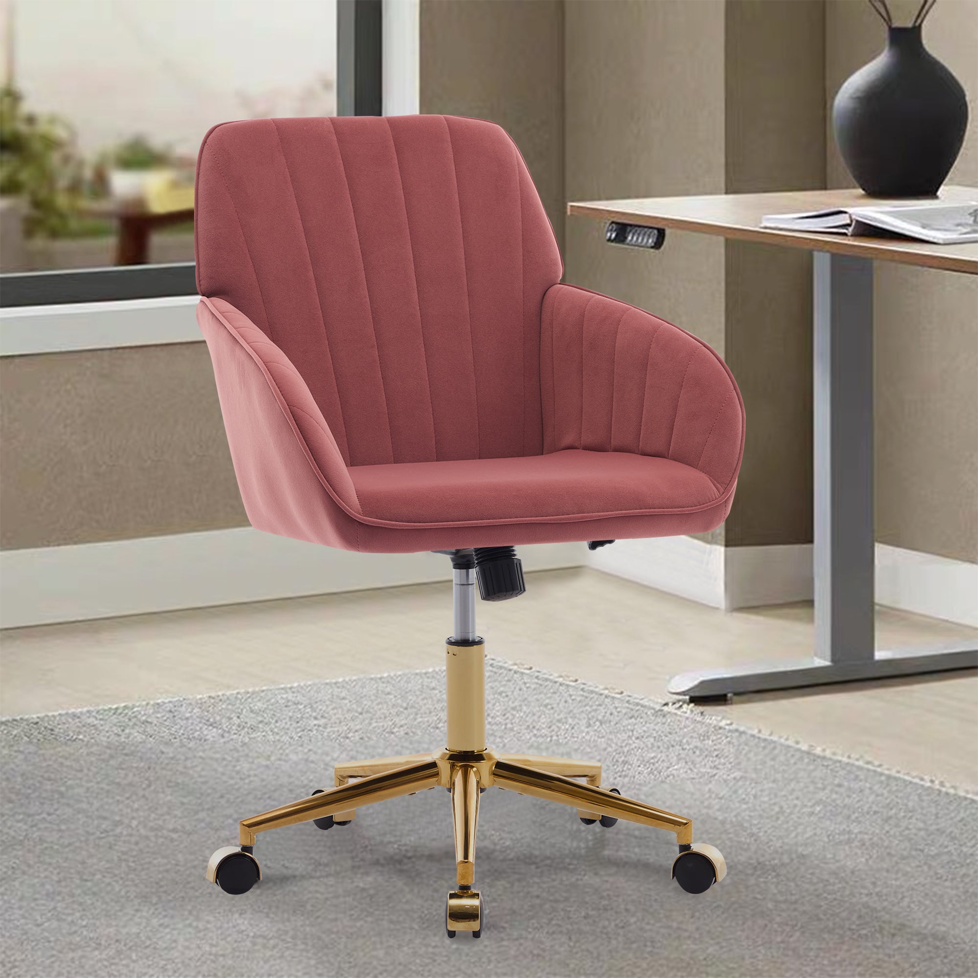 Koorbiir Adjustable Office Chair, Home Bedroom, Ergonomic Swivel Chair, Backrest Seat, Comfortable for Long Sitting