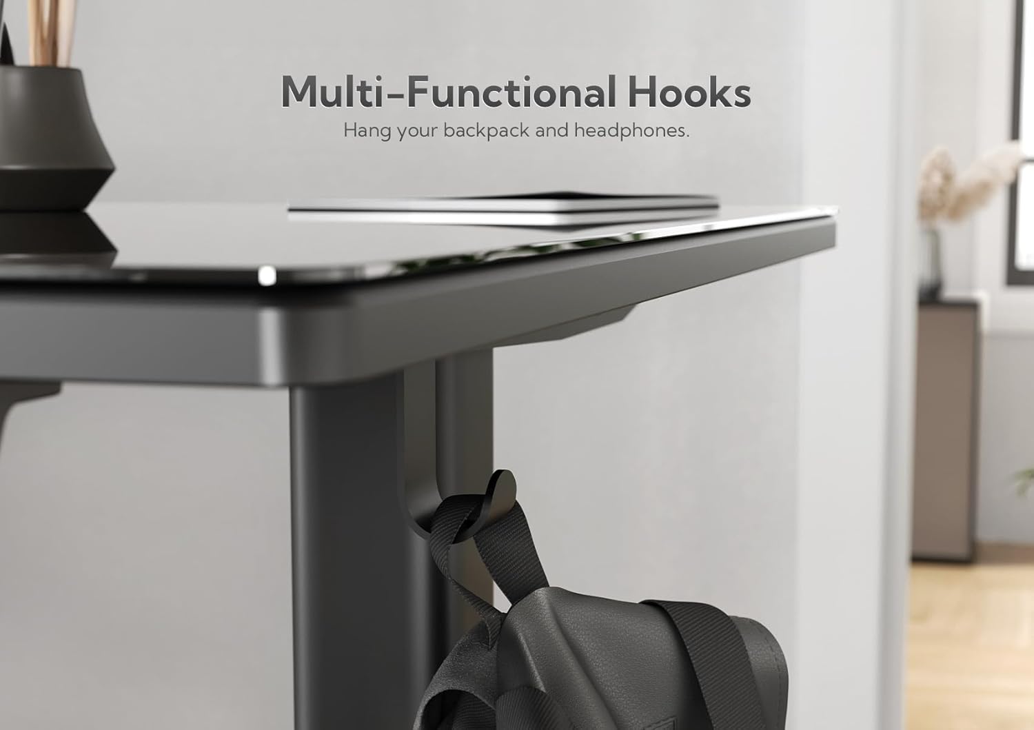 koorbiirD1 Glass Standing Desk with Electric Height Adjustment, 48-Inch Modern Office Desk