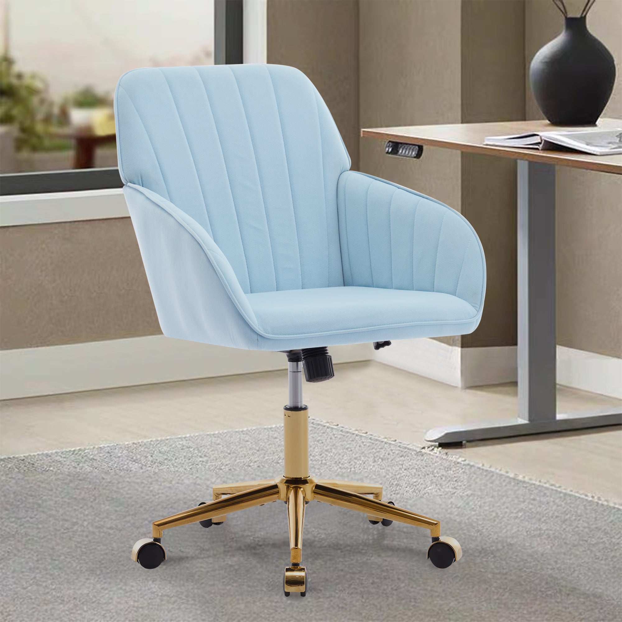 Koorbiir Adjustable Office Chair, Home Bedroom, Ergonomic Swivel Chair, Backrest Seat, Comfortable for Long Sitting