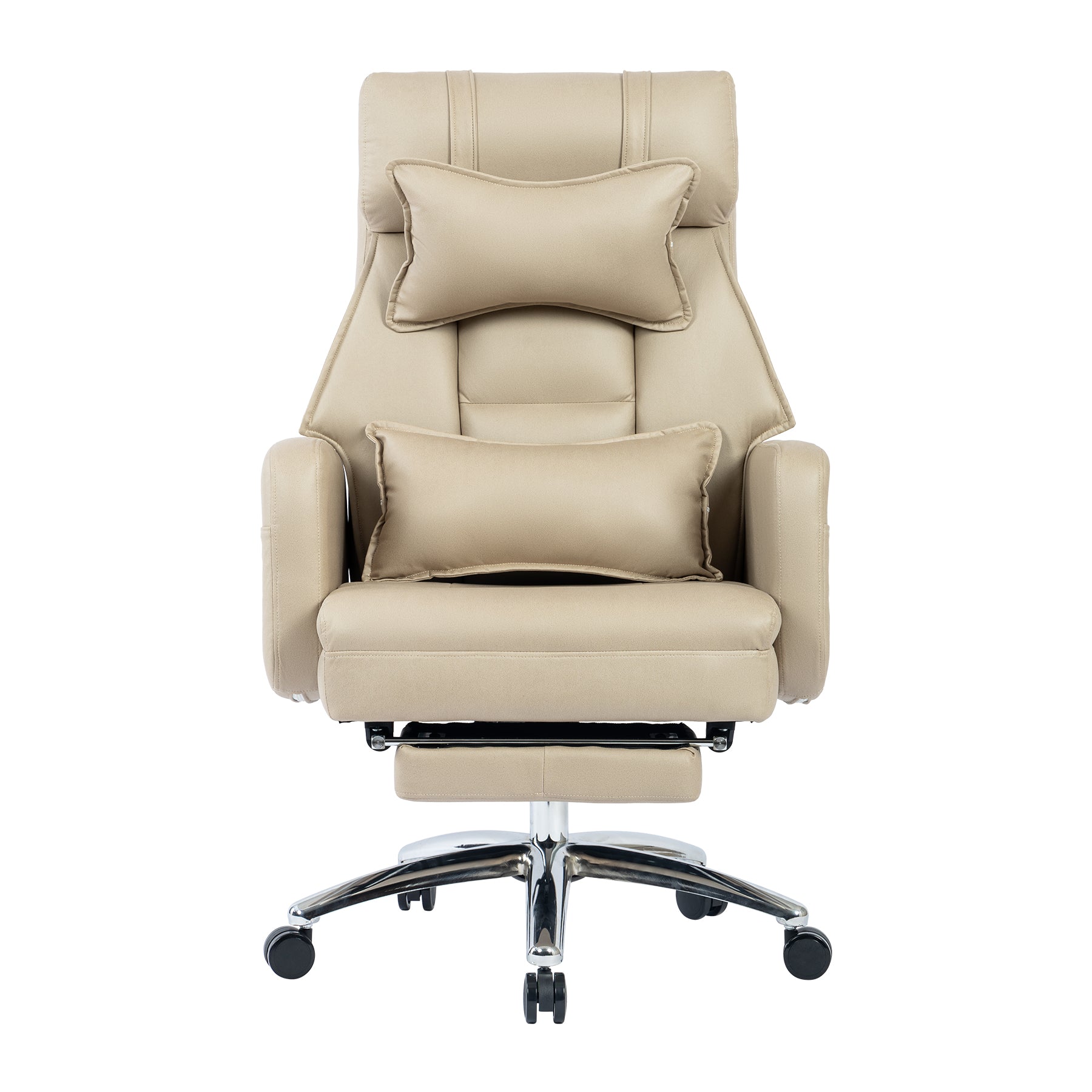 koorbiir o1 Ergonomic Swivel Office Chair with Lumbar Support & Headrest ¨C High Back Reclining Computer Chair, Beige