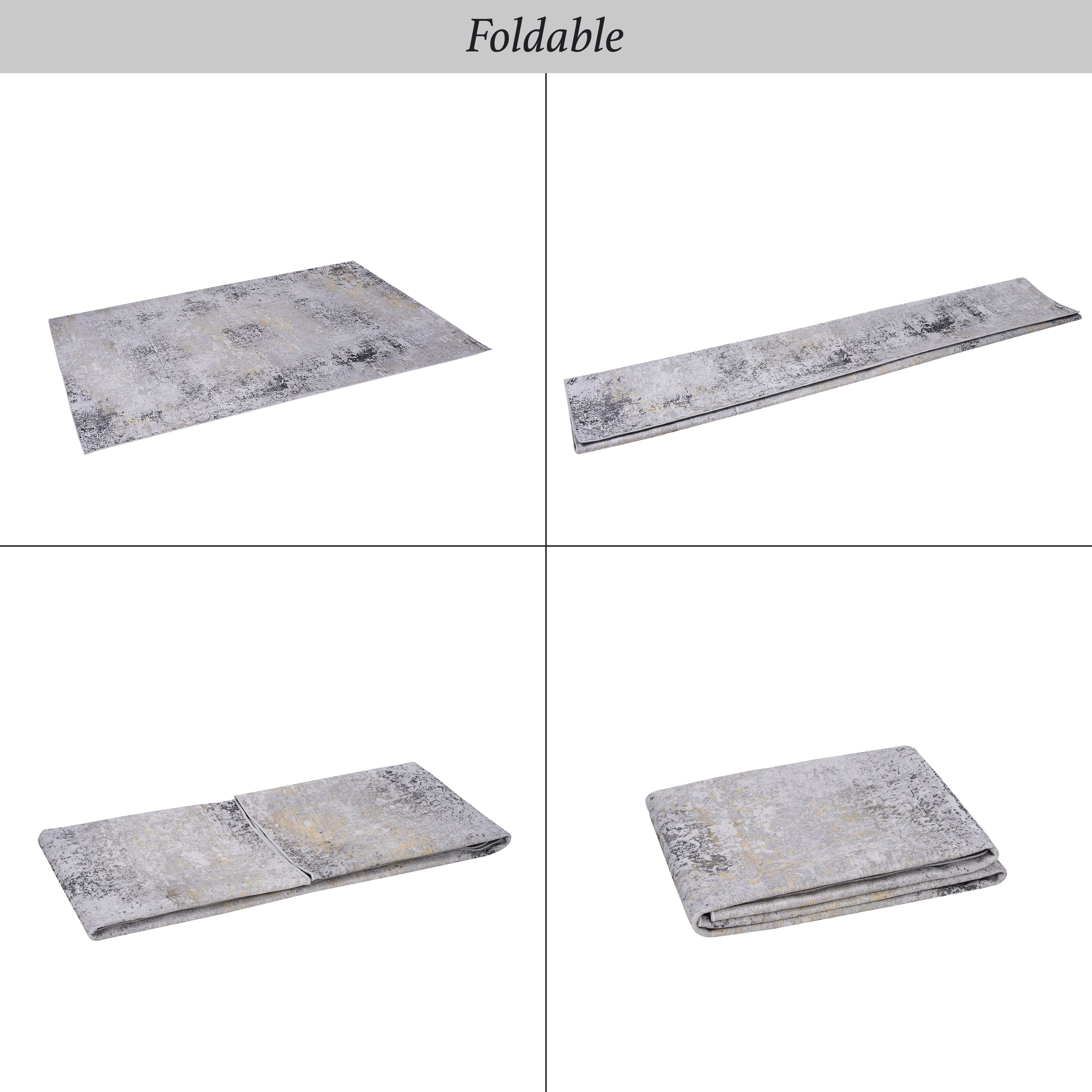koorbiir G5 2'6 x 10' Gold & Gray Washable Runner Rug ¨C Durable Long Rugs for Hallway and Entryway