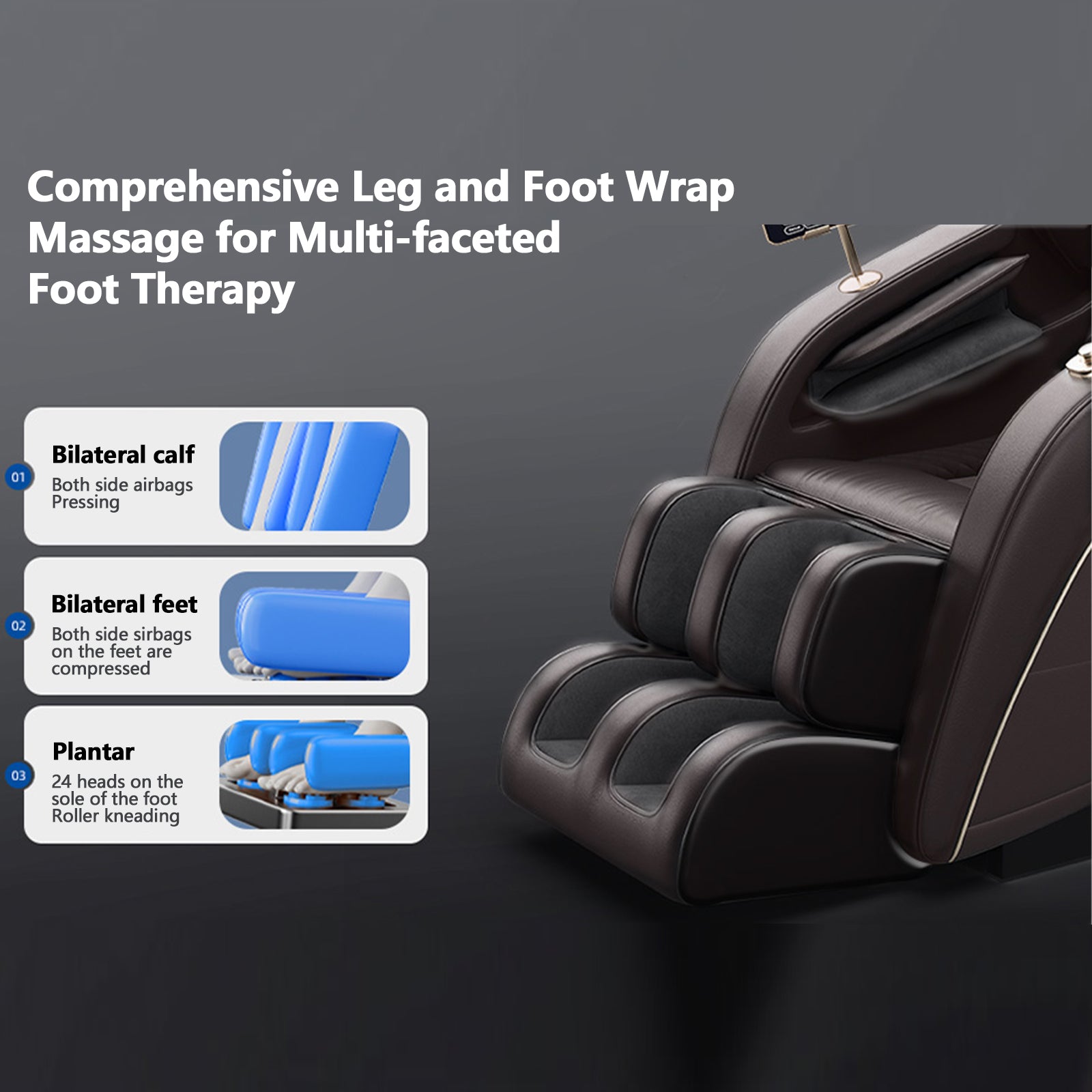 Zero Gravity Massage Chair with SL-Track, Shiatsu, Heated Back & Calves, Foot Rollers, Built-in Speakers & Smart LCD Control ¨C Full Body Relaxation for Home or Office
