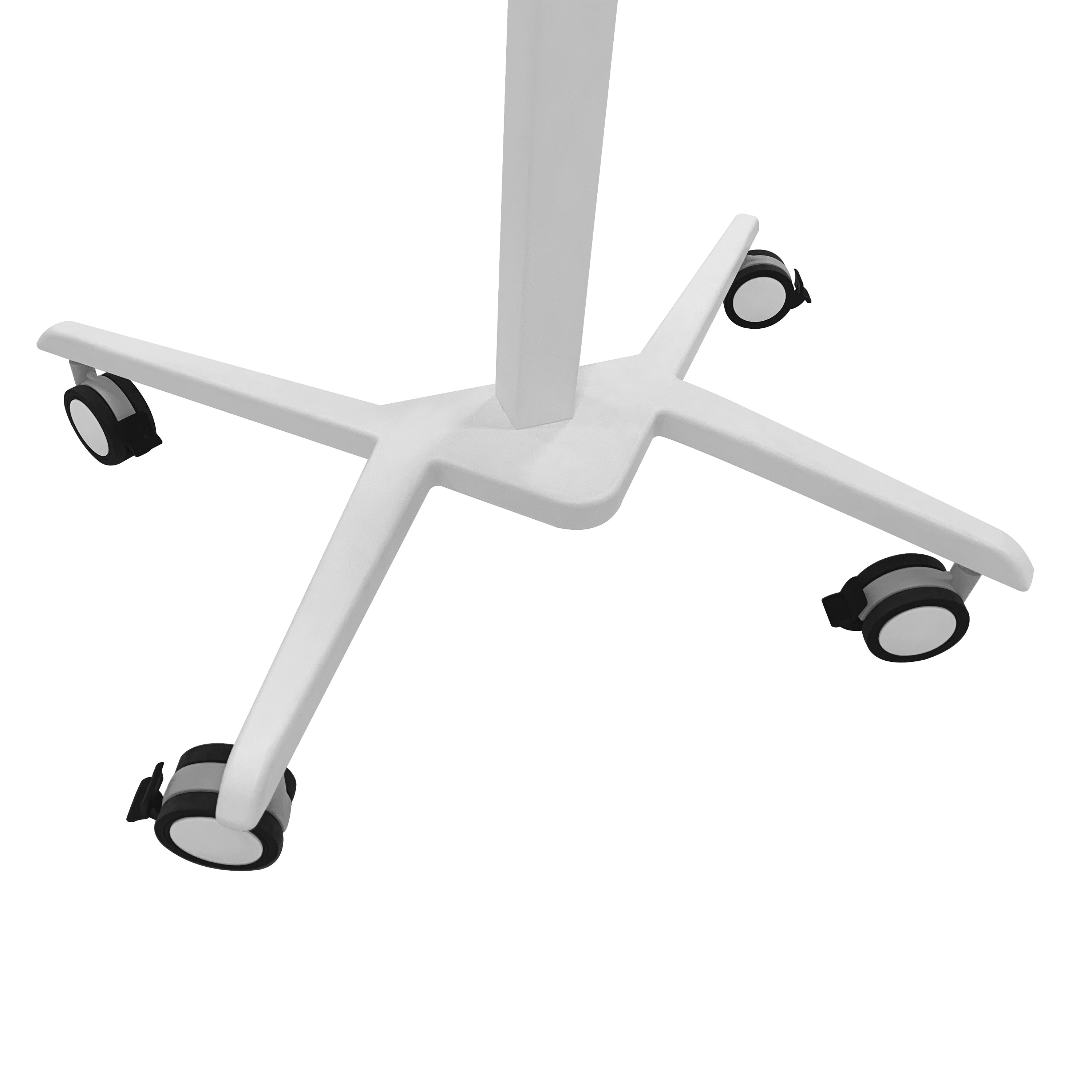 koorbiir d4 White Standing Desk Laptop Cart with Adjustable Height and Tilting Desktop