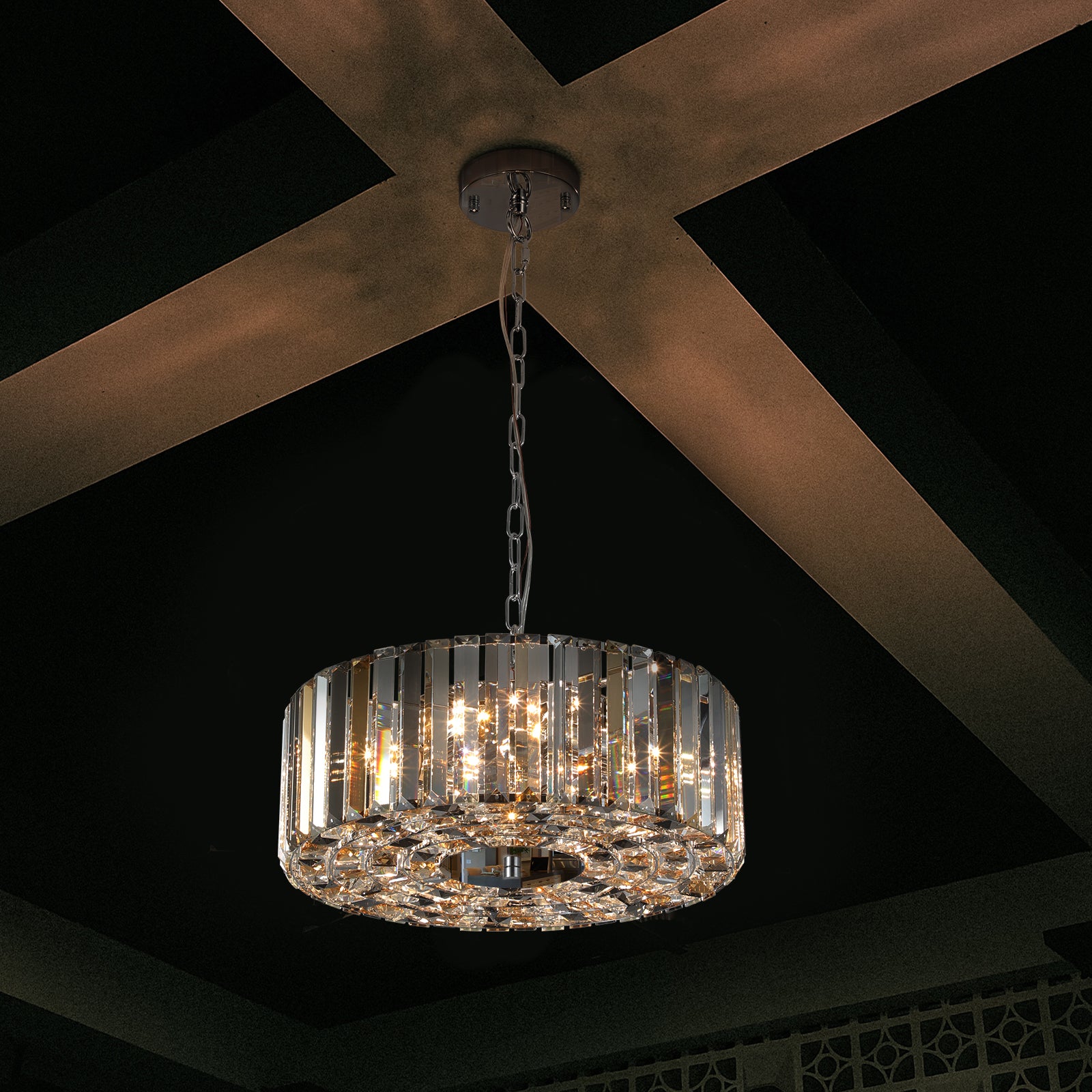 koorbiir L4 Modern Oval Crystal Chandelier Lighting ¨C Luxury Ceiling Light Fixture for Home Decor (Bulbs Not Included)