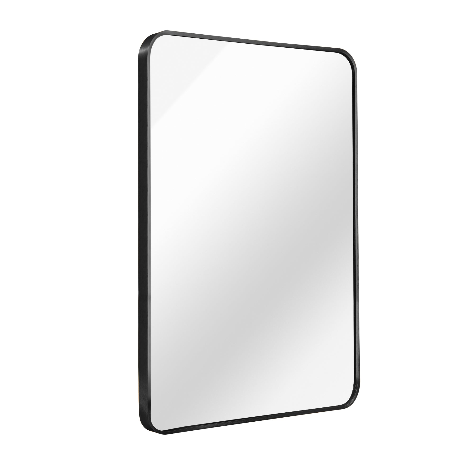 koorbiir mi3 24x36 Black Metal Framed Rectangular Bathroom Mirror, Wall-Mounted Mirror for Home Decor