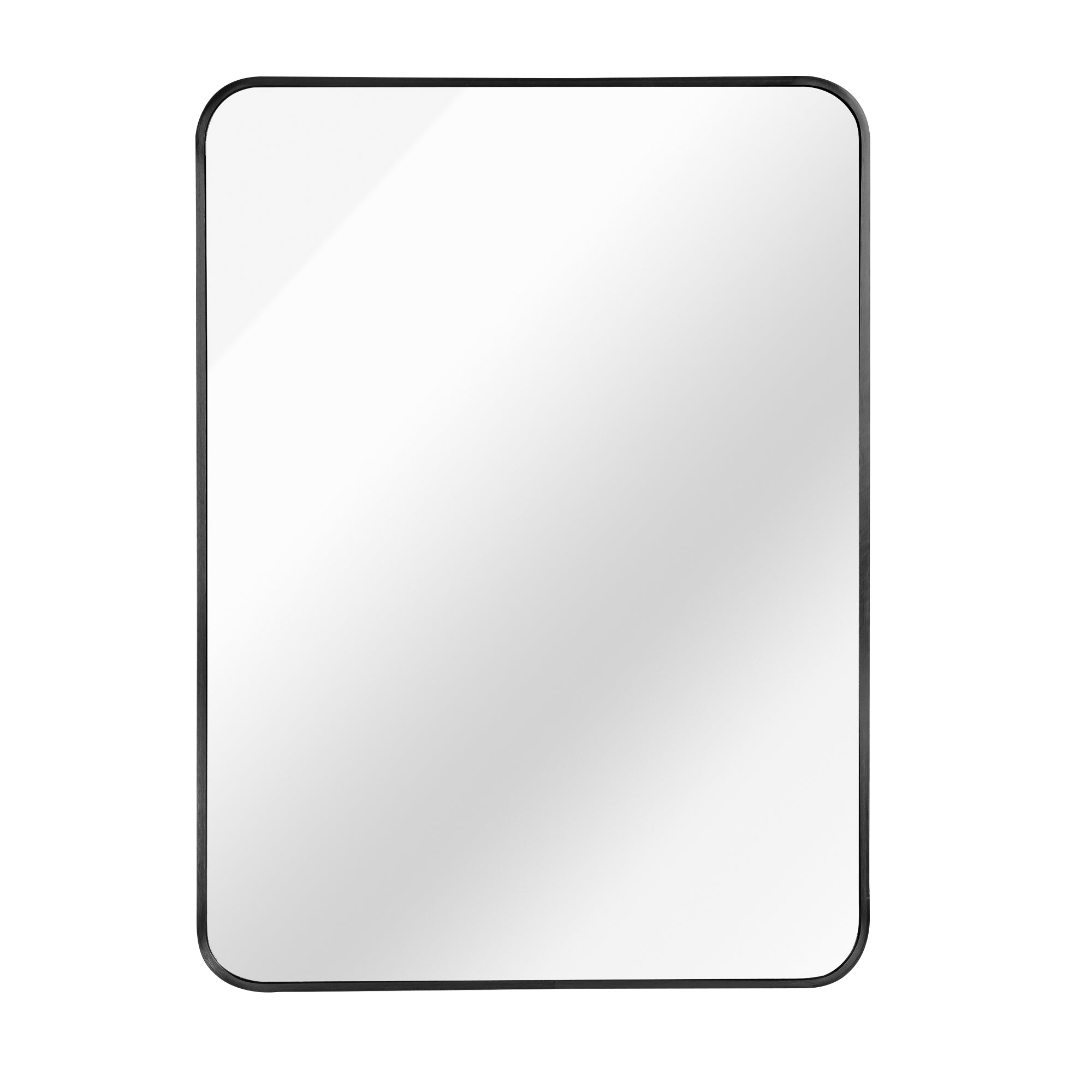 koorbiir mi3 24x36 Black Metal Framed Rectangular Bathroom Mirror, Wall-Mounted Mirror for Home Decor