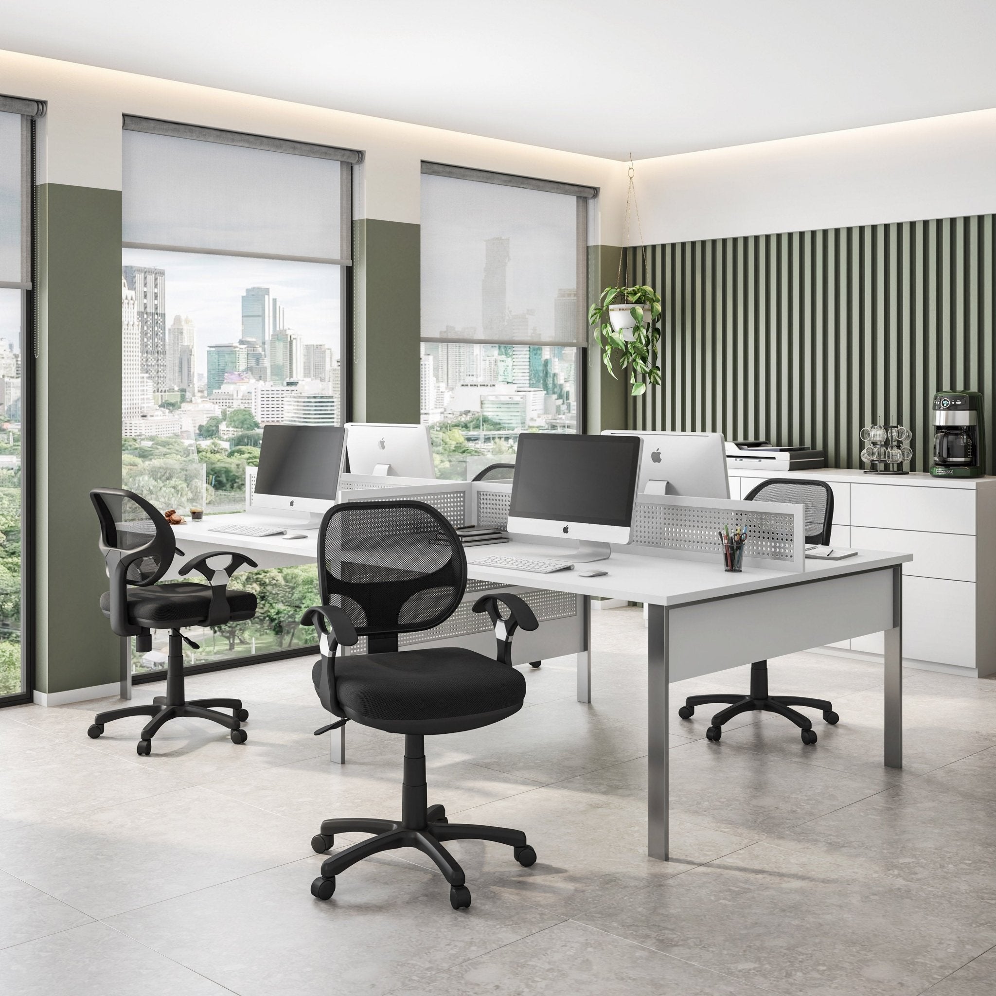 koorbiir m4 Mobili Midback Mesh Chair ¨C Black Task Office Mesh Chair for Comfortable Seating - Koorbiir
