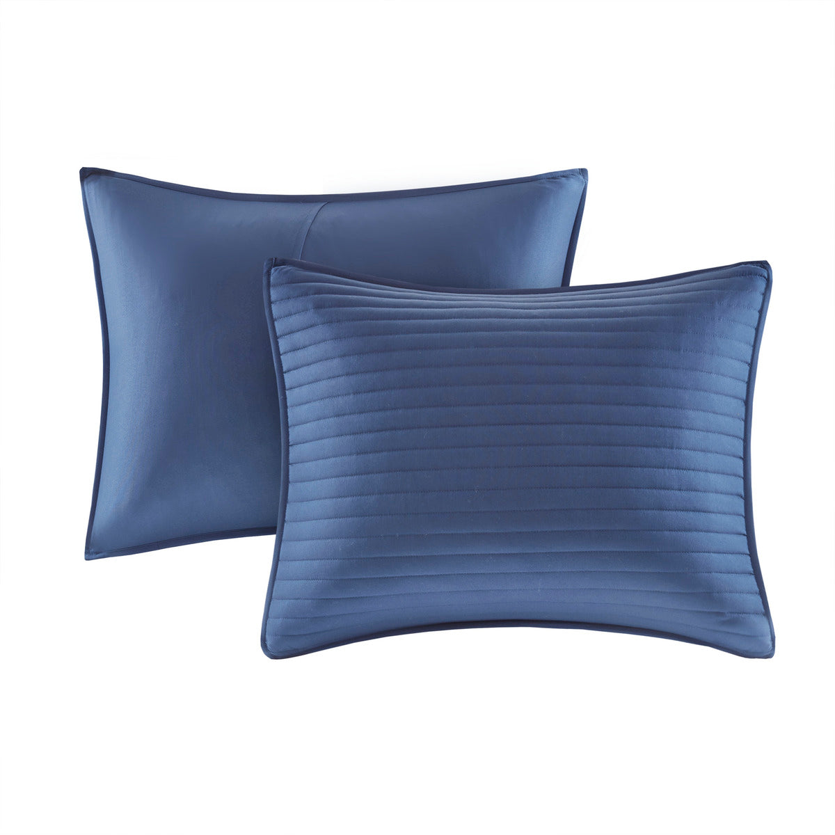 8-Piece Blue Seersucker Comforter & Quilt Set ¨C King/Cal King Bedding Collections with Decorative Pillows & Shams