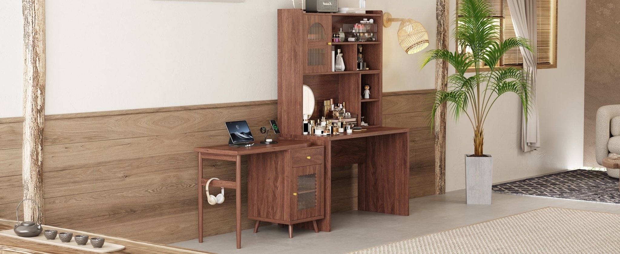 koorbiir G5 Gaming Desk with 90¡ã Rotating Desktop, 70" L - Shaped Computer Desk with Storage Drawers & Cabinets for Home Office - Koorbiir