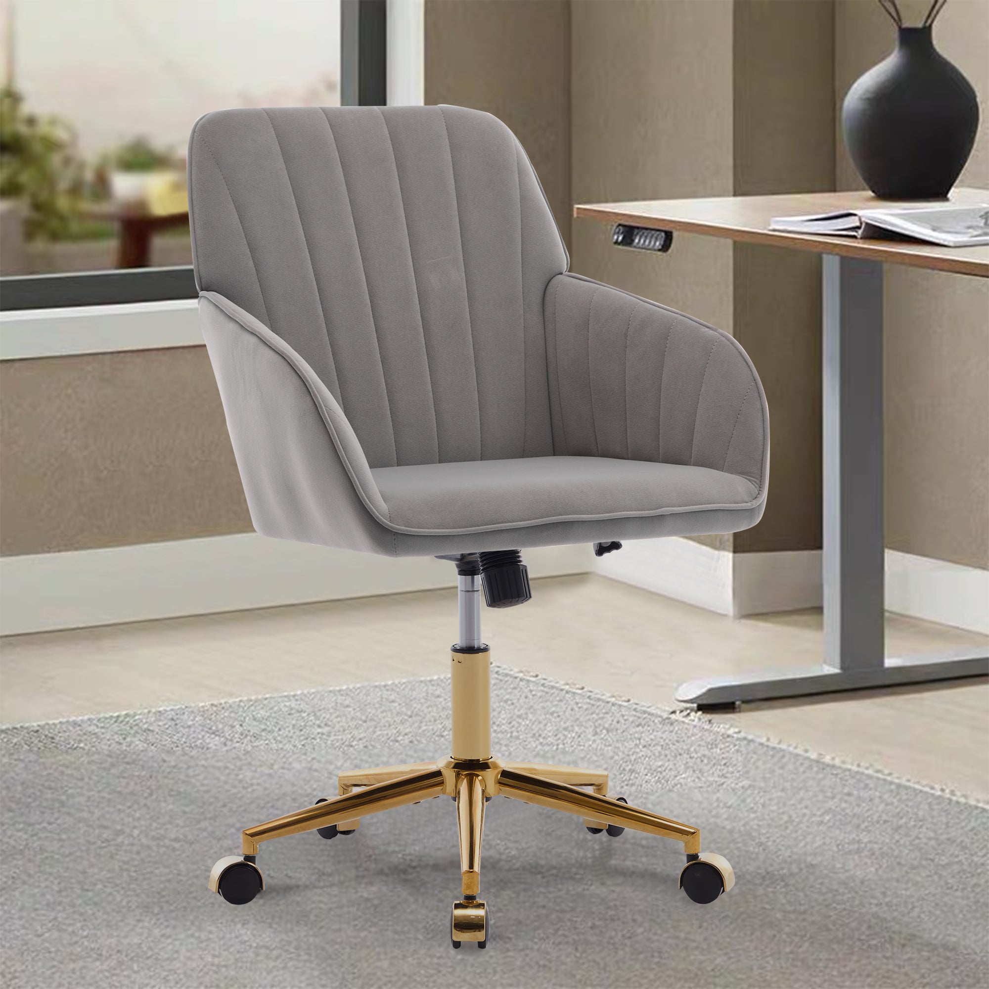 Koorbiir Adjustable Office Chair, Home Bedroom, Ergonomic Swivel Chair, Backrest Seat, Comfortable for Long Sitting