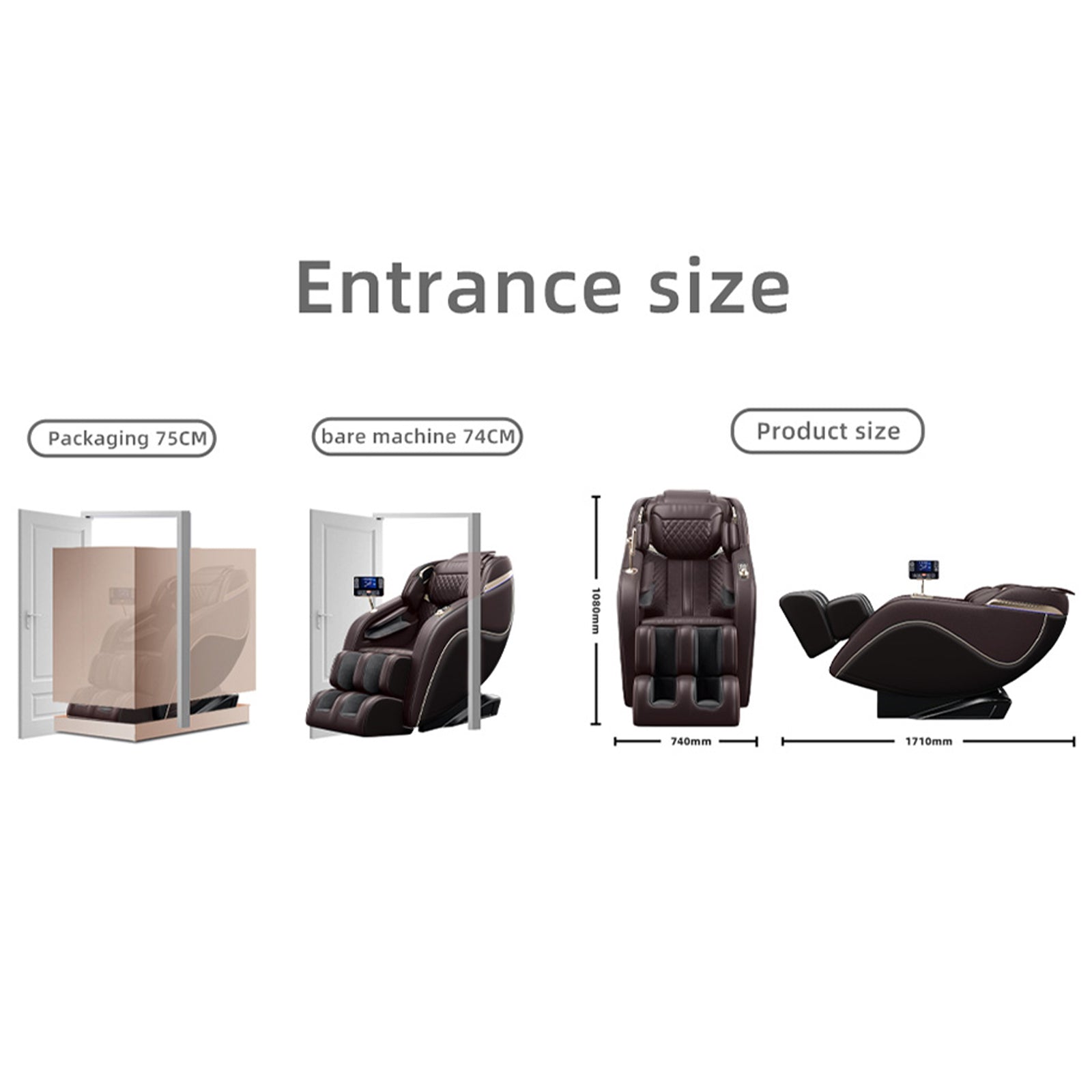 Zero Gravity Massage Chair with SL-Track, Shiatsu, Heated Back & Calves, Foot Rollers, Built-in Speakers & Smart LCD Control ¨C Full Body Relaxation for Home or Office