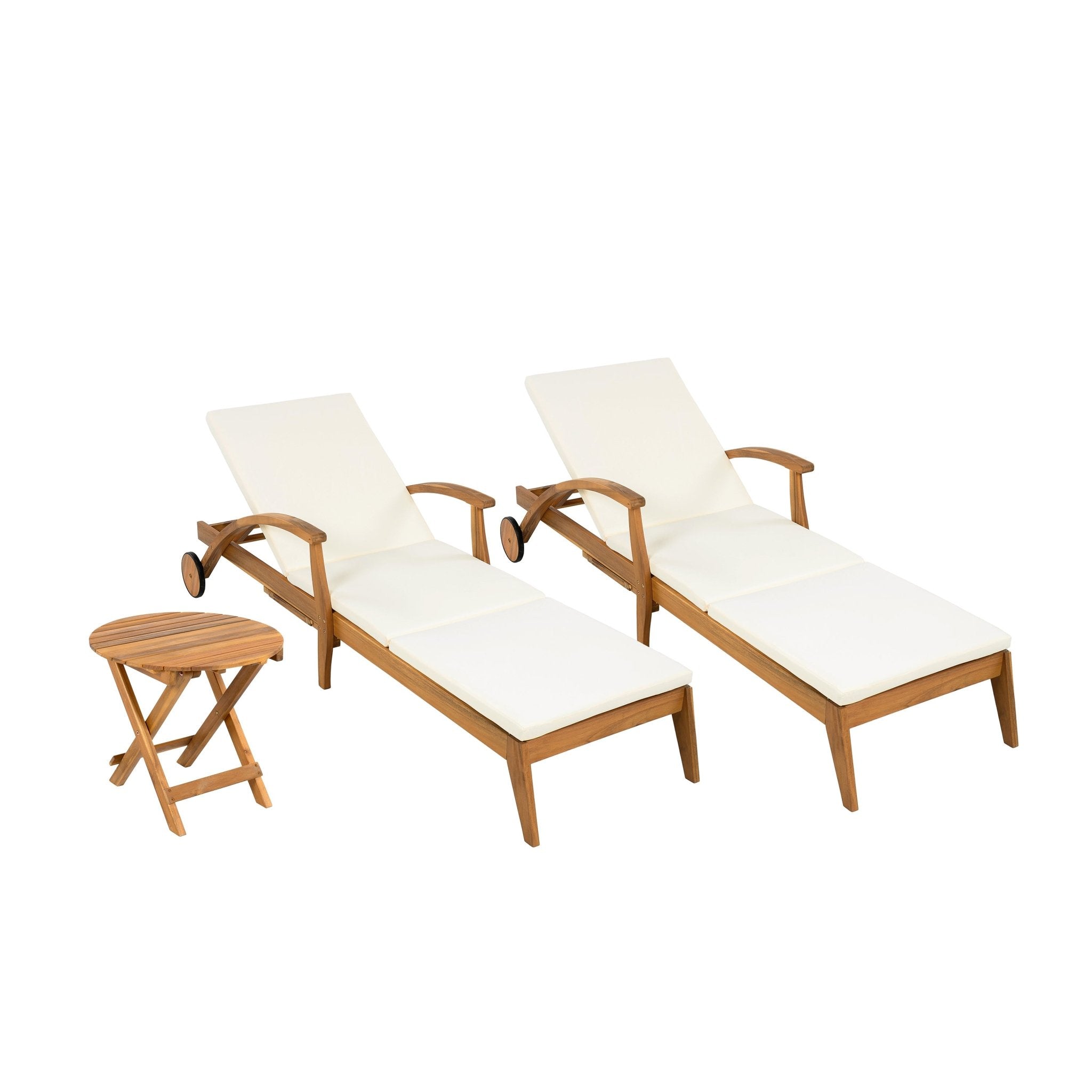 koorbiir f2 Foldable Table ¨C No Installation Needed, Adjustable Outdoor Acacia Wood Side Table in Teak Finish - Koorbiir