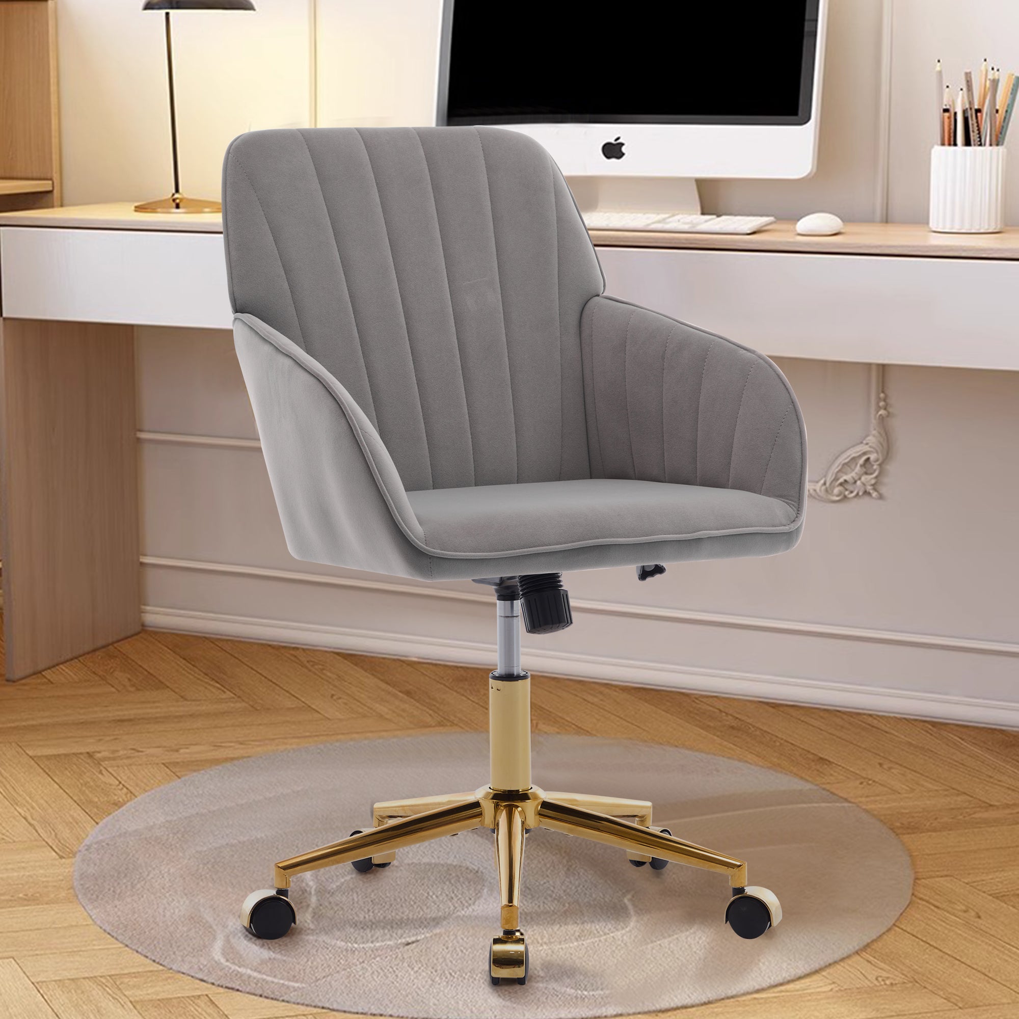 Koorbiir Adjustable Office Chair, Home Bedroom, Ergonomic Swivel Chair, Backrest Seat, Comfortable for Long Sitting