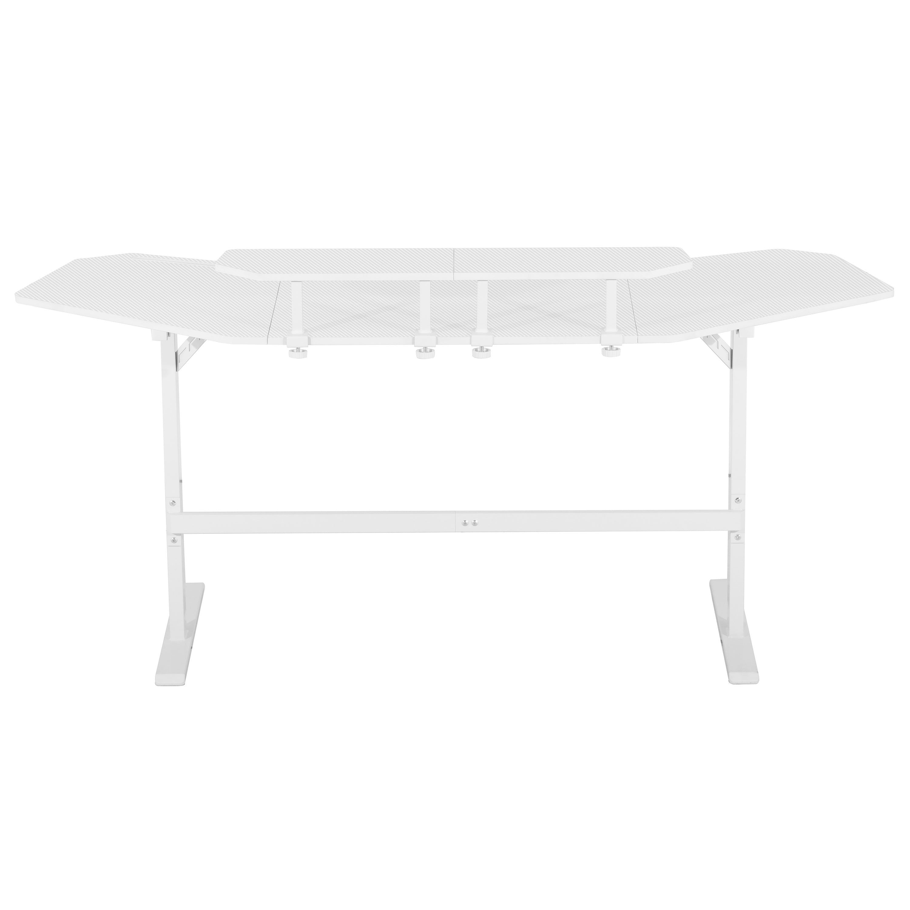 koorbiir G2 Sport TS911D White Gaming Desk with Shelves & Accessory Holder ¨C Ergonomic Gaming Desk