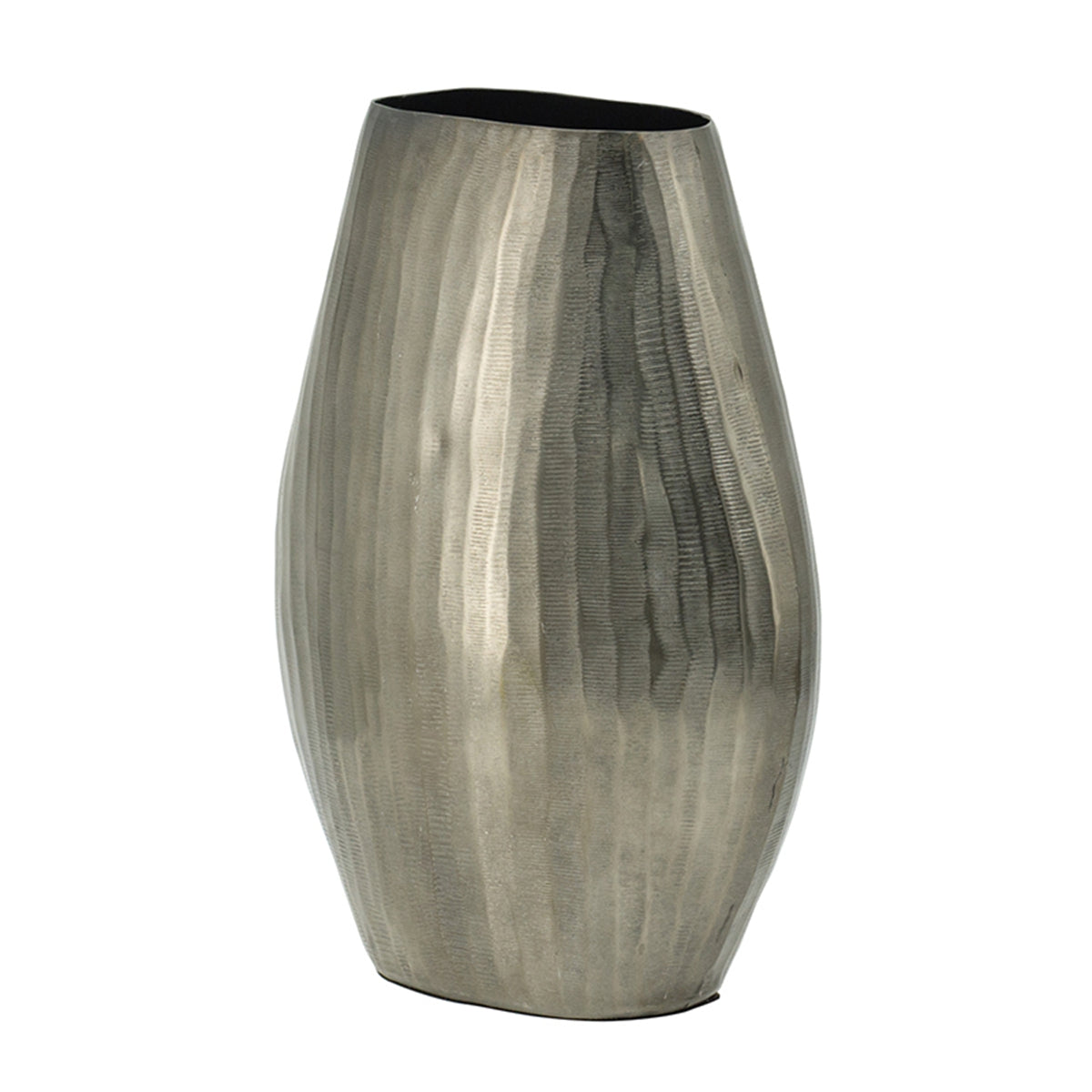 koorbiir va6 11x11x9" Gold Aluminum Chisel Flower Vase ¨C Modern Round Decorative Accent for Tabletop, Living Room, or Dining Room