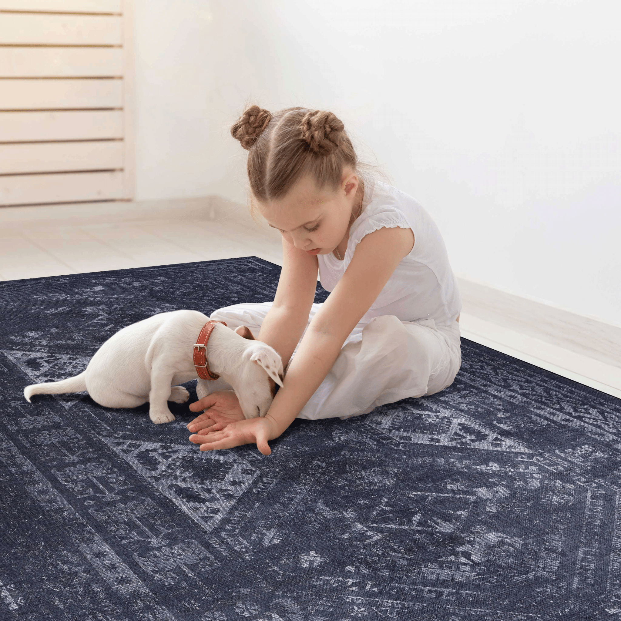 koorbiir R1 9x12 Black and Gray Washable Area Rug ¨C Durable Large Floor Rugs for Living Room and Bedroom - Koorbiir