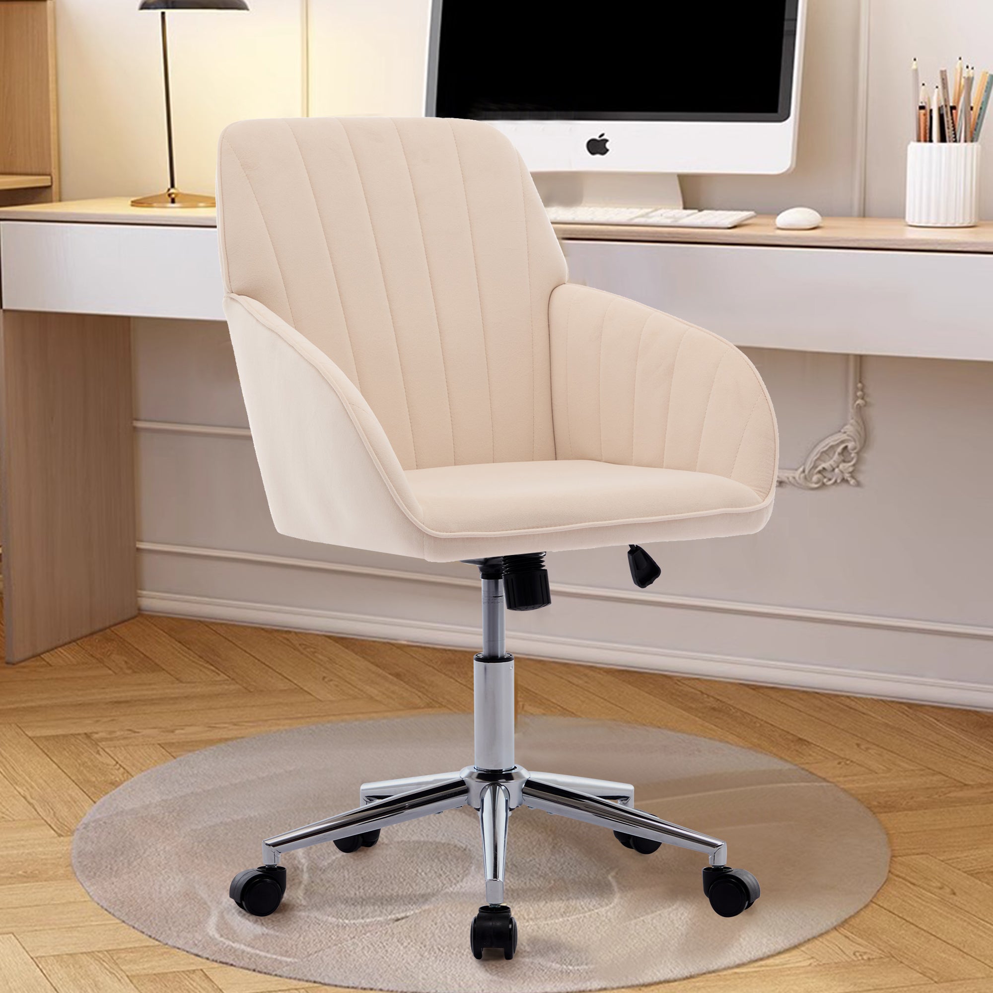 Koorbiir Adjustable Office Chair, Home Bedroom, Ergonomic Swivel Chair, Backrest Seat, Comfortable for Long Sitting