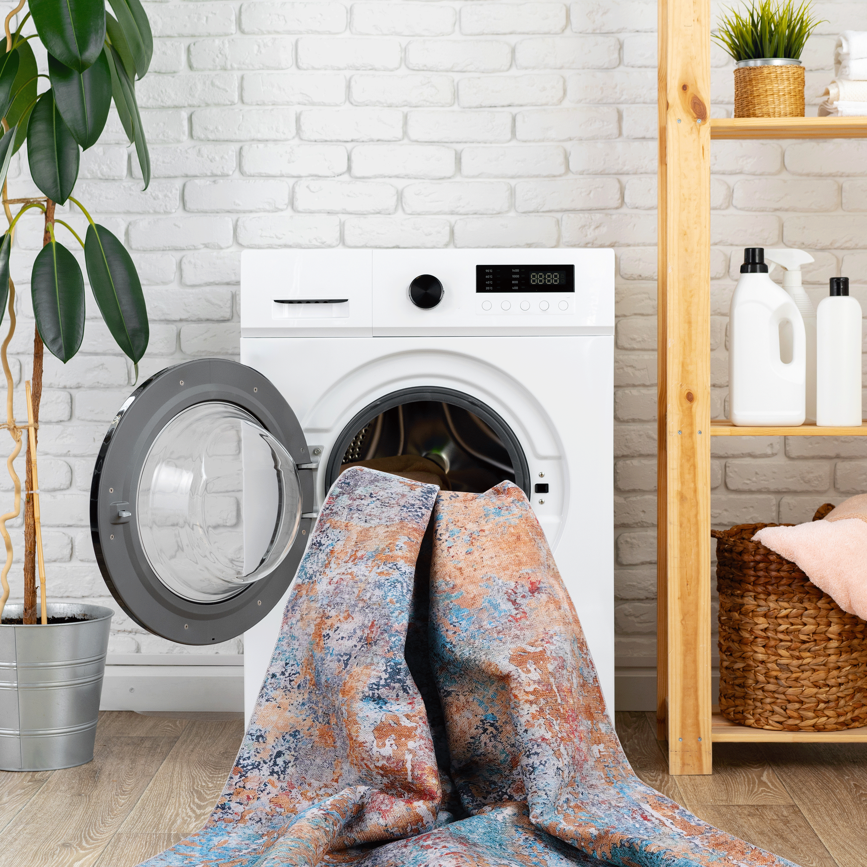 koorbiir R4 8x10 Multi-Color Washable Area Rug ¨C Durable Large Rugs for Living Room and Bedroom