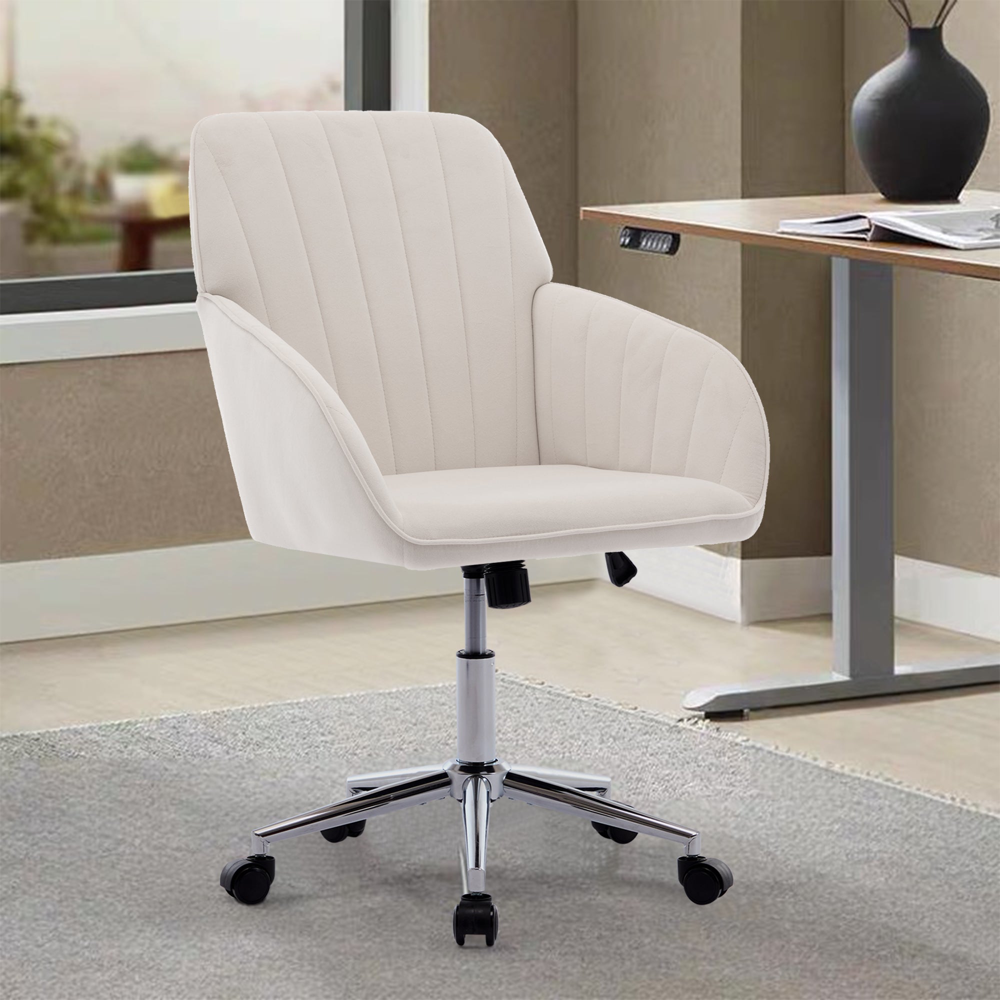 Koorbiir Adjustable Office Chair, Home Bedroom, Ergonomic Swivel Chair, Backrest Seat, Comfortable for Long Sitting