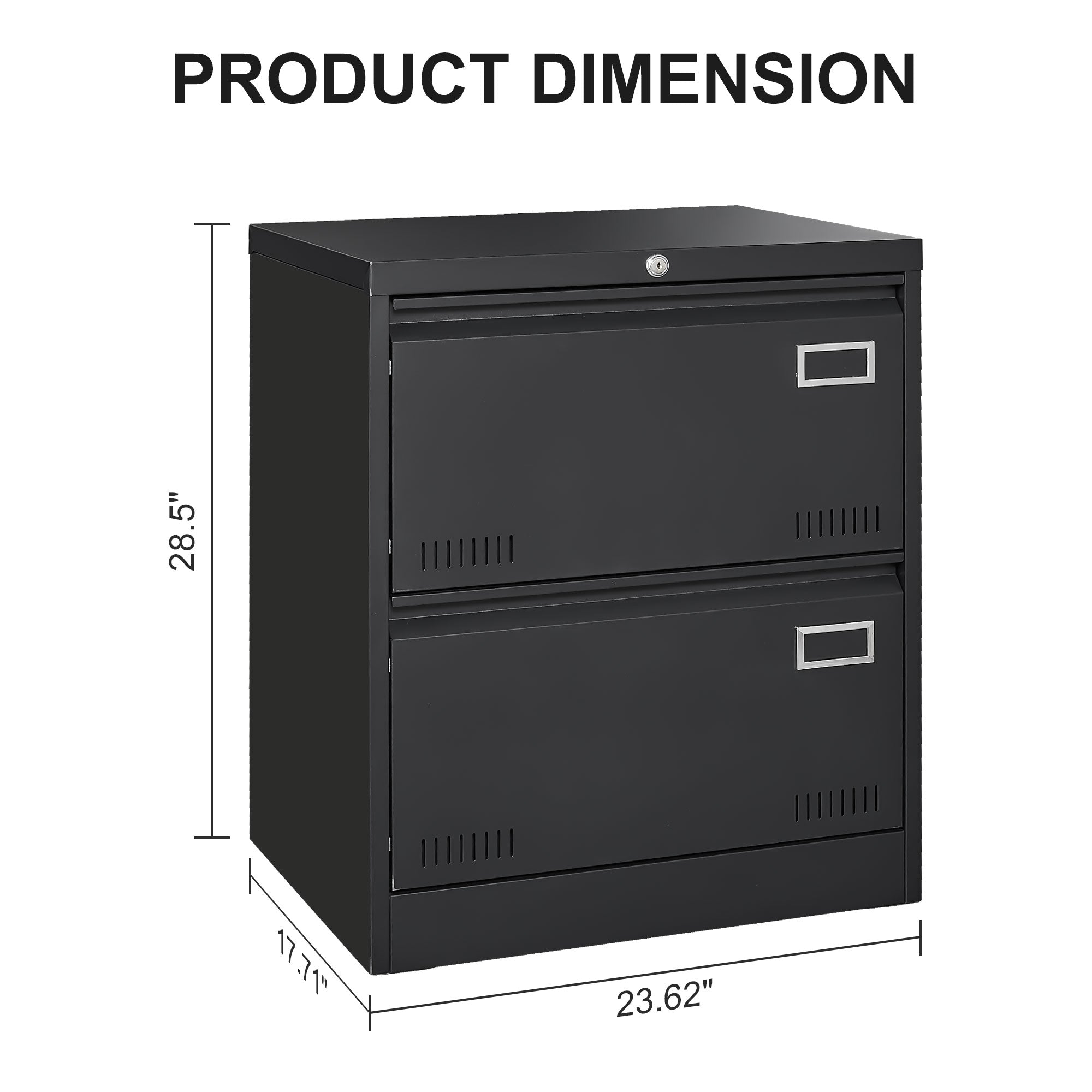 3-Drawer Lateral Filing Cabinet ¨C Black Locking Metal Office Cabinet for Home, Legal, Letter, A4 & F4 Documents