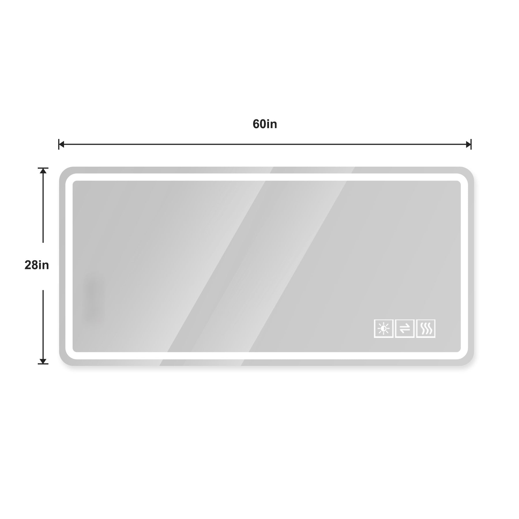 koorbiir mi2 28x60 LED Bathroom Vanity Mirror, Anti-Fog, Dimmable, Shatter-Proof Tempered Glass Wall Mirror for Bathroom Decor, Makeup, and Shaving