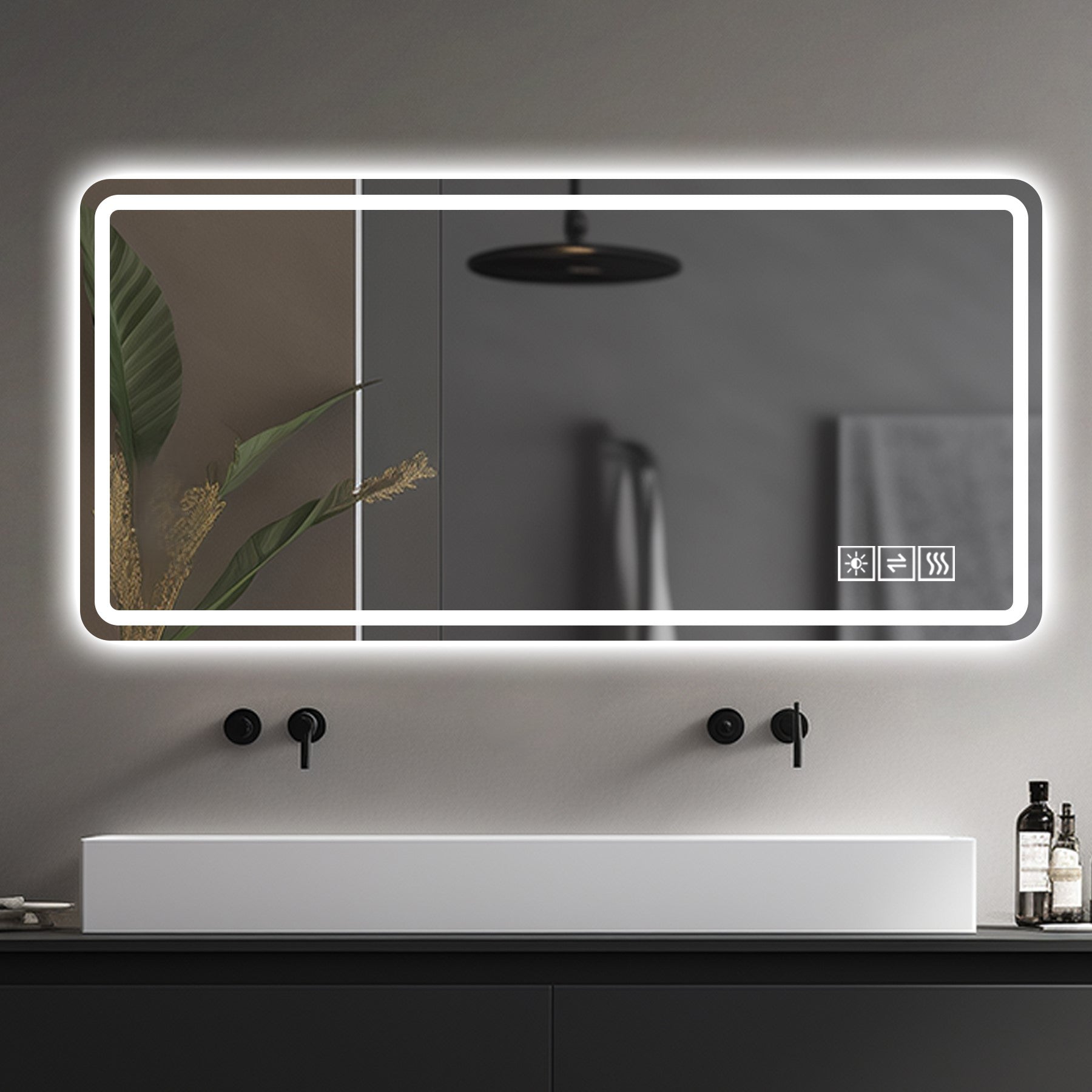 koorbiir mi2 28x60 LED Bathroom Vanity Mirror, Anti-Fog, Dimmable, Shatter-Proof Tempered Glass Wall Mirror for Bathroom Decor, Makeup, and Shaving