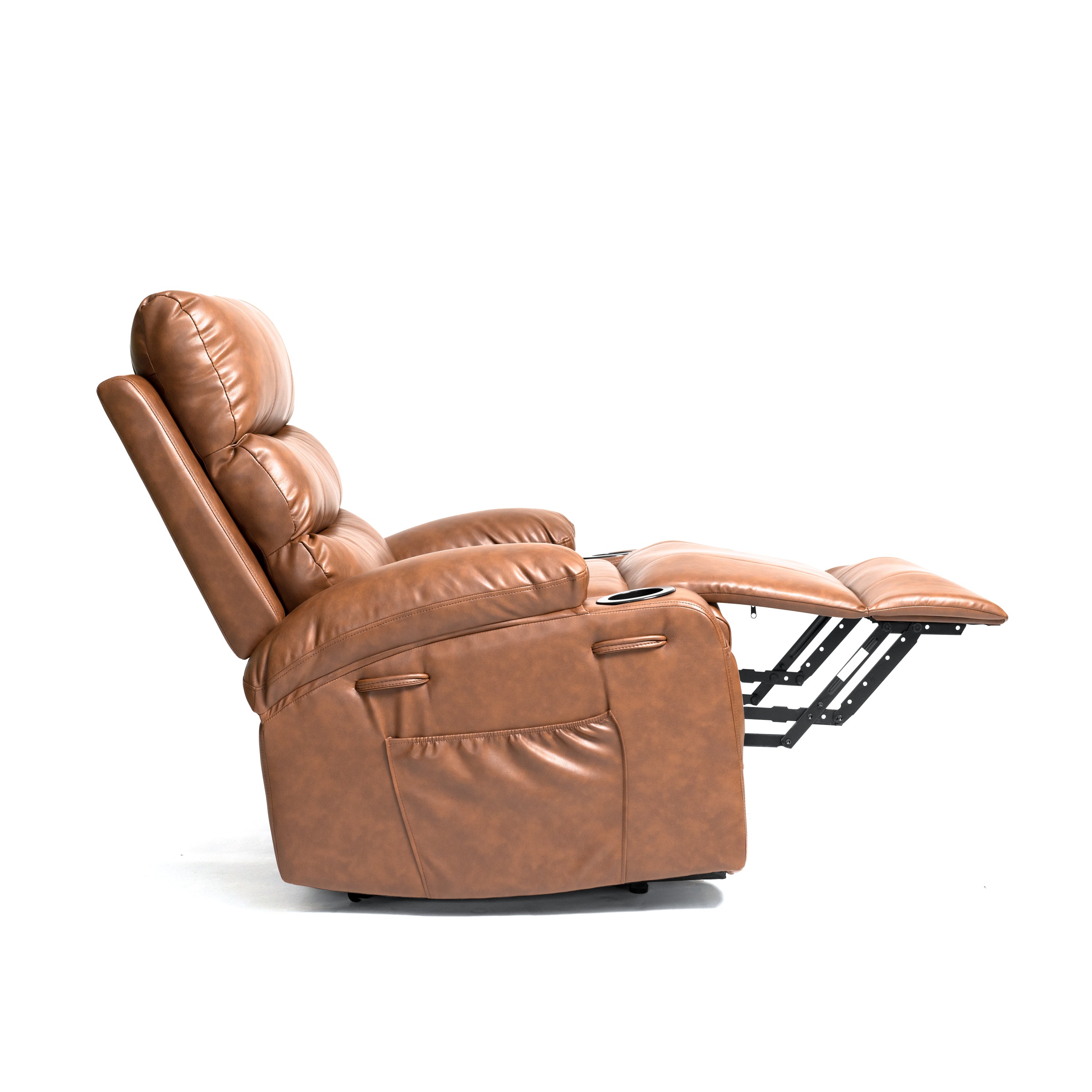 21" Electric Power Lift Recliner Chair Sofa for Elderly with 8-Point Vibration Massage, Lumbar Heat, Remote Control, Side Pockets & Cup Holders