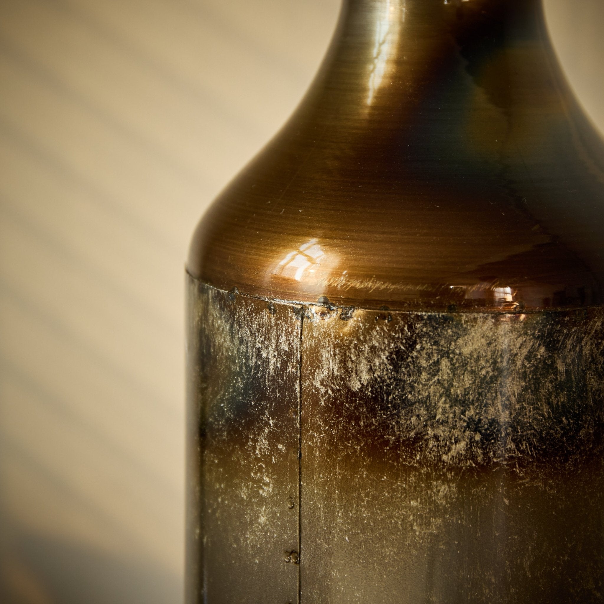 koorbiir va2 Set of 3 Modern White Metal Floor Vases ¨C Droplet Shaped Tall Decorative Vases with Gold Accents, Large Glazed Metal Vases for Home D¨¦cor - Koorbiir