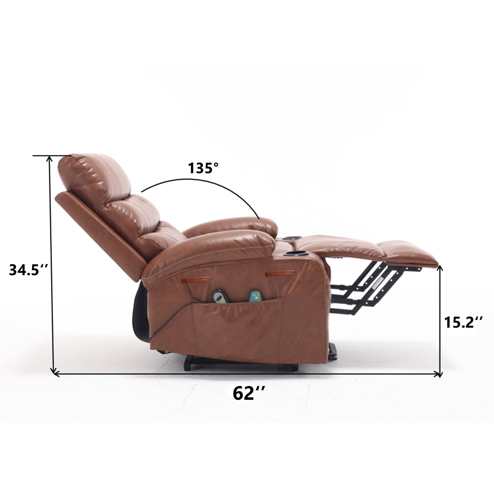 koorbiir ma3 21" Electric Power Lift Recliner Chair Sofa for Elderly with 8 - Point Vibration Massage, Lumbar Heat, Remote Control, Side Pockets & Cup Holders - Koorbiir