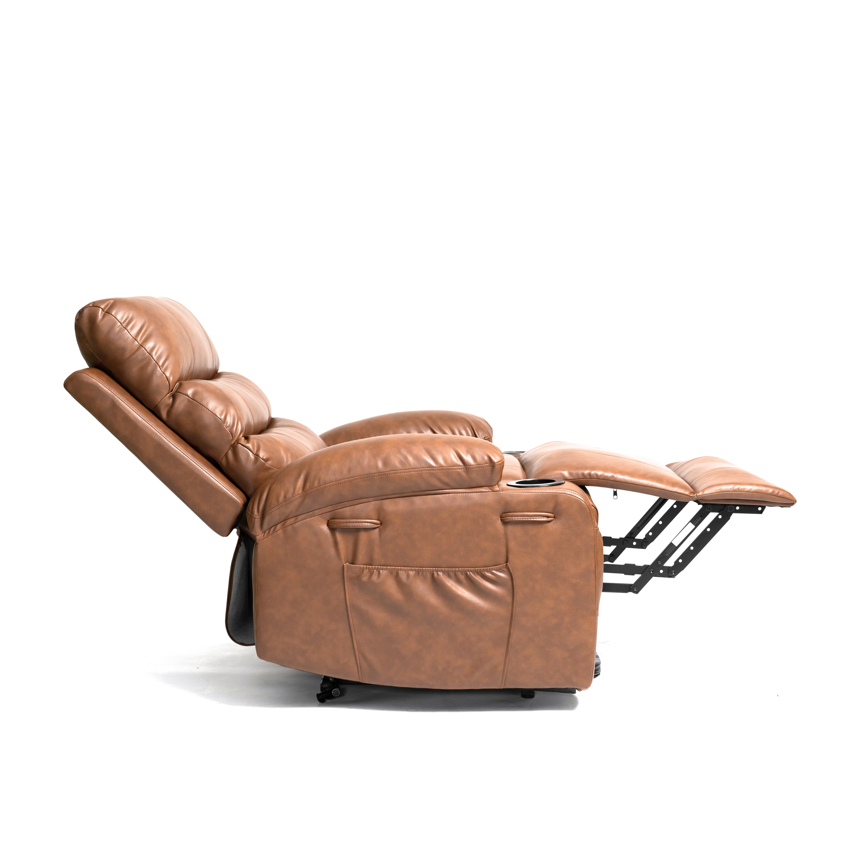 21" Electric Power Lift Recliner Chair Sofa for Elderly with 8-Point Vibration Massage, Lumbar Heat, Remote Control, Side Pockets & Cup Holders