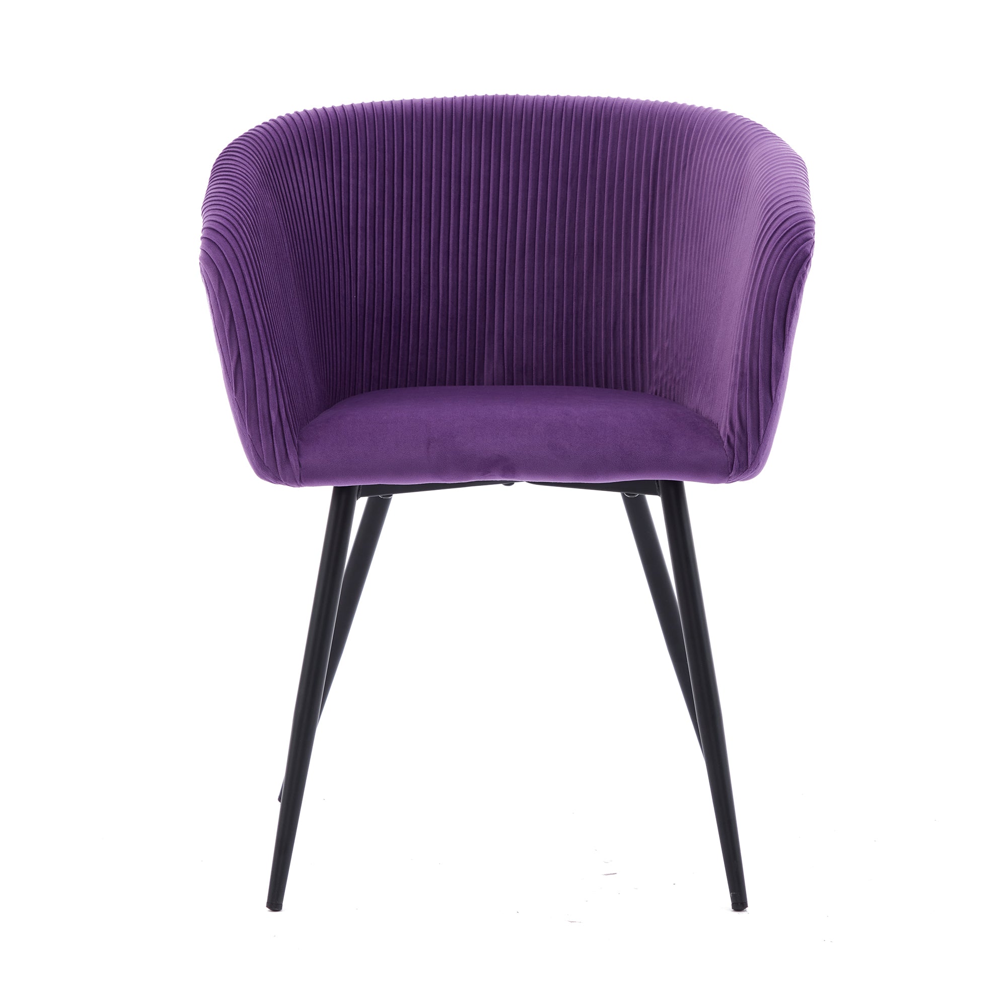 Koorbiir stripe dinding chair,Modern velvet kitchen chairs with armrests, cushioned bucket dining chairs, wheel less decorative chairs, dressing table chairs, 1pc purple