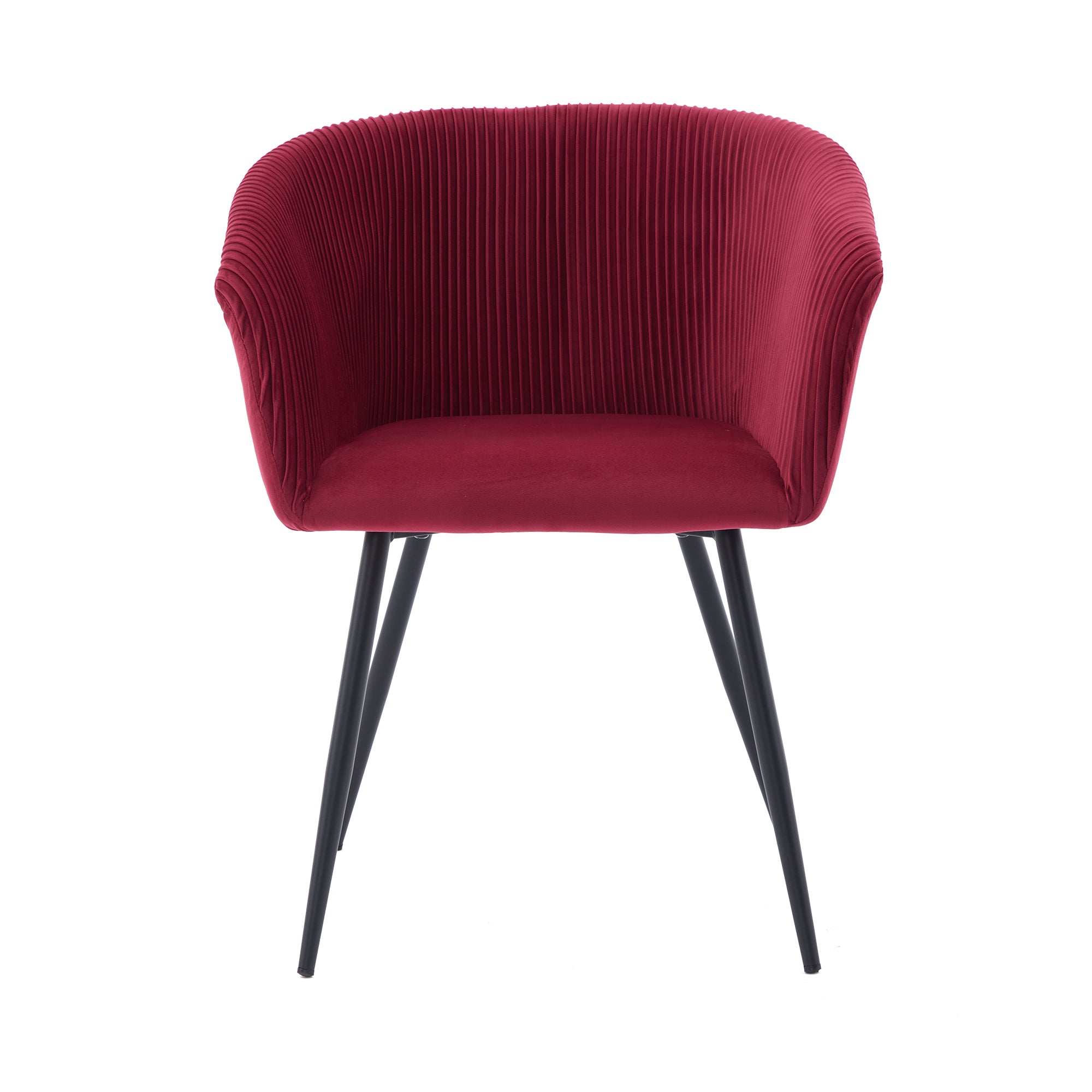 Koorbiir stripe dinding chair,Modern velvet kitchen chairs with armrests, cushioned bucket dining chairs, wheel less decorative chairs, dressing table chairs, 1PC Wine Red