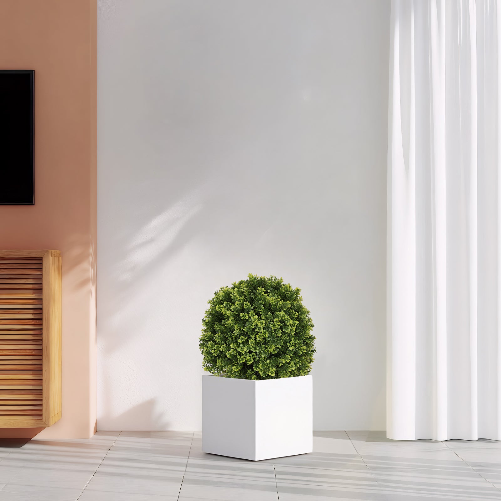 koorbiir ar3 55cm Artificial Flowers & Greenery Topiary Boxwood Ball Trees, UV Resistant Faux Shrubs for Outdoor Front Porch, Patio, Balcony & Home D¨¦cor, 2pcs/set