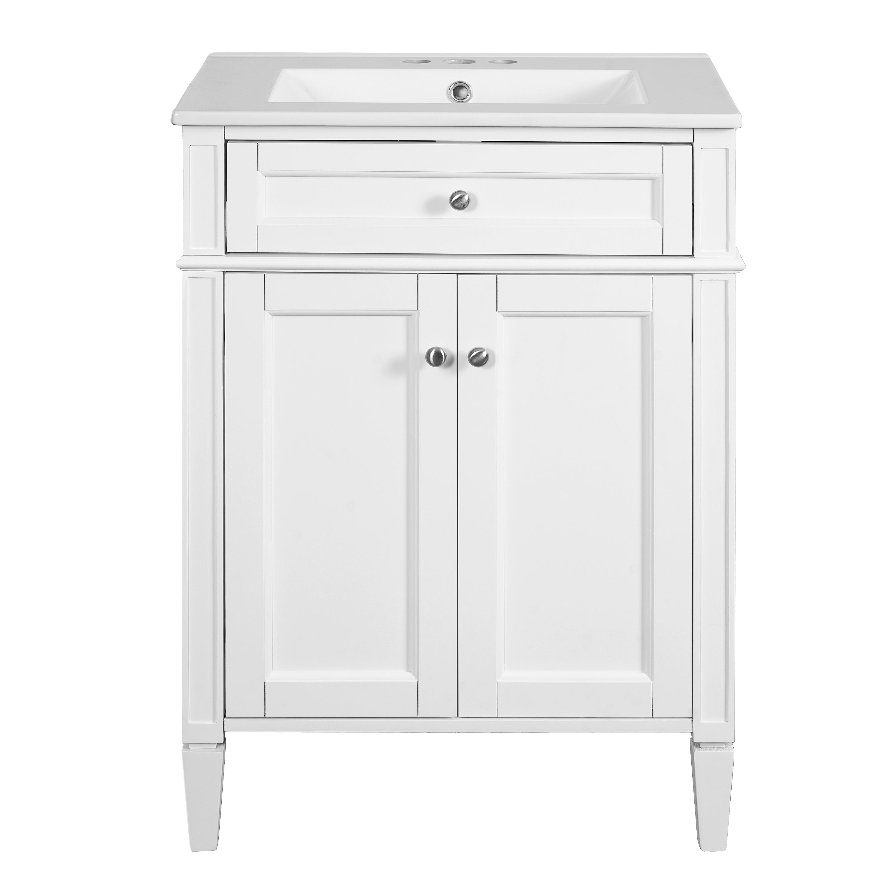 24 Bathroom Vanity Cabinet with Sink ¨C Soft-Closing Doors, Tip-Out Drawer & Organizers for Bathroom Organization