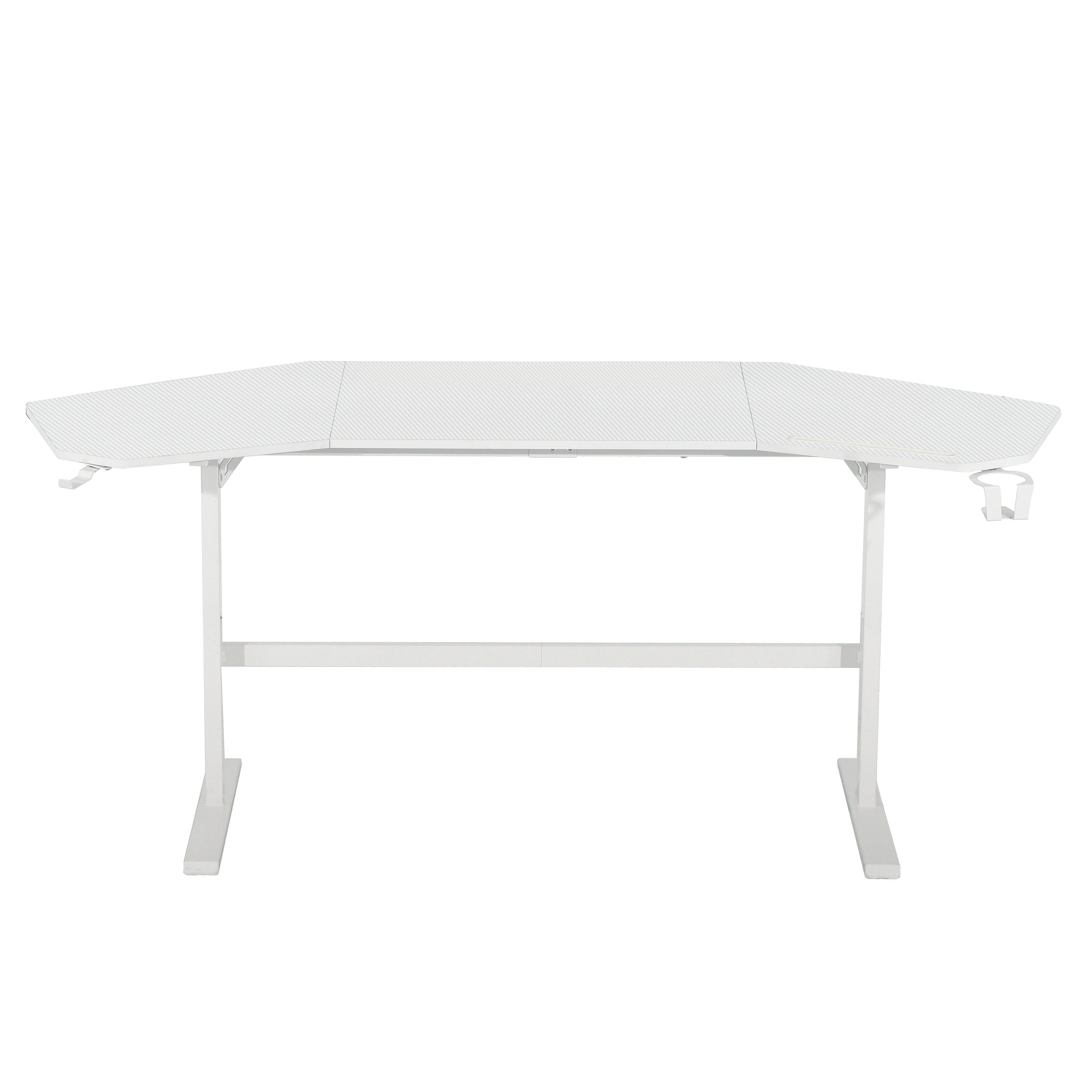 koorbiir G2 Sport TS911D White Gaming Desk with Shelves & Accessory Holder ¨C Ergonomic Gaming Desk