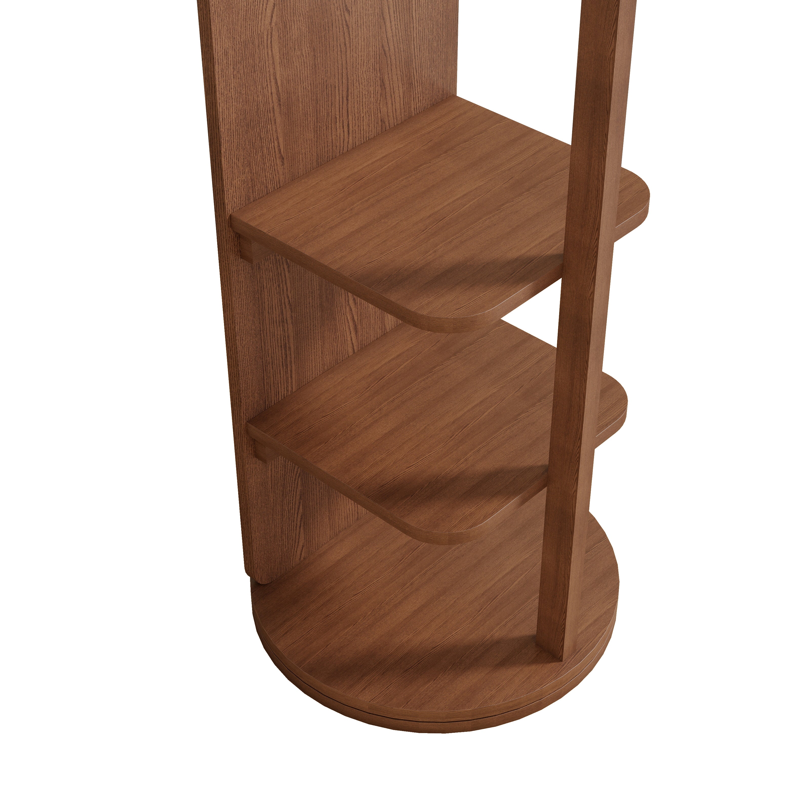 koorbiir mi1 360¡ã Rotating 66"x14" Full Length Mirror with Hook Storage Rack & Coat Rack, Solid Wood Floor Mirror for Bedroom, Living Room, Cloakroom - Space-Saving Design